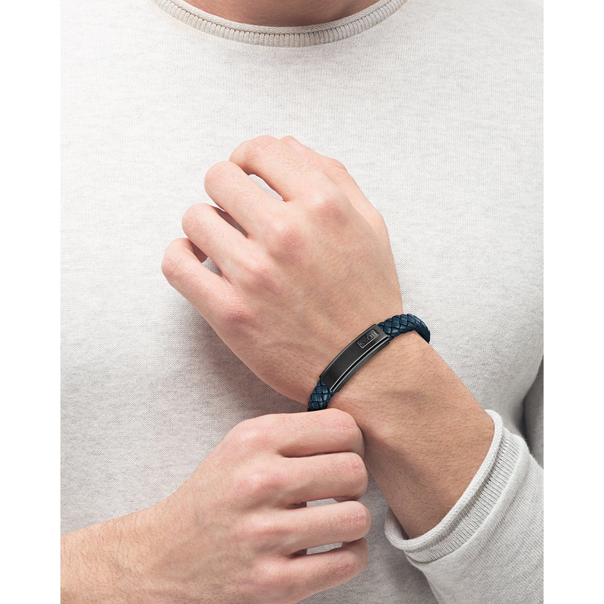 Hugo Boss Magnetic Twill Bracelet Navy