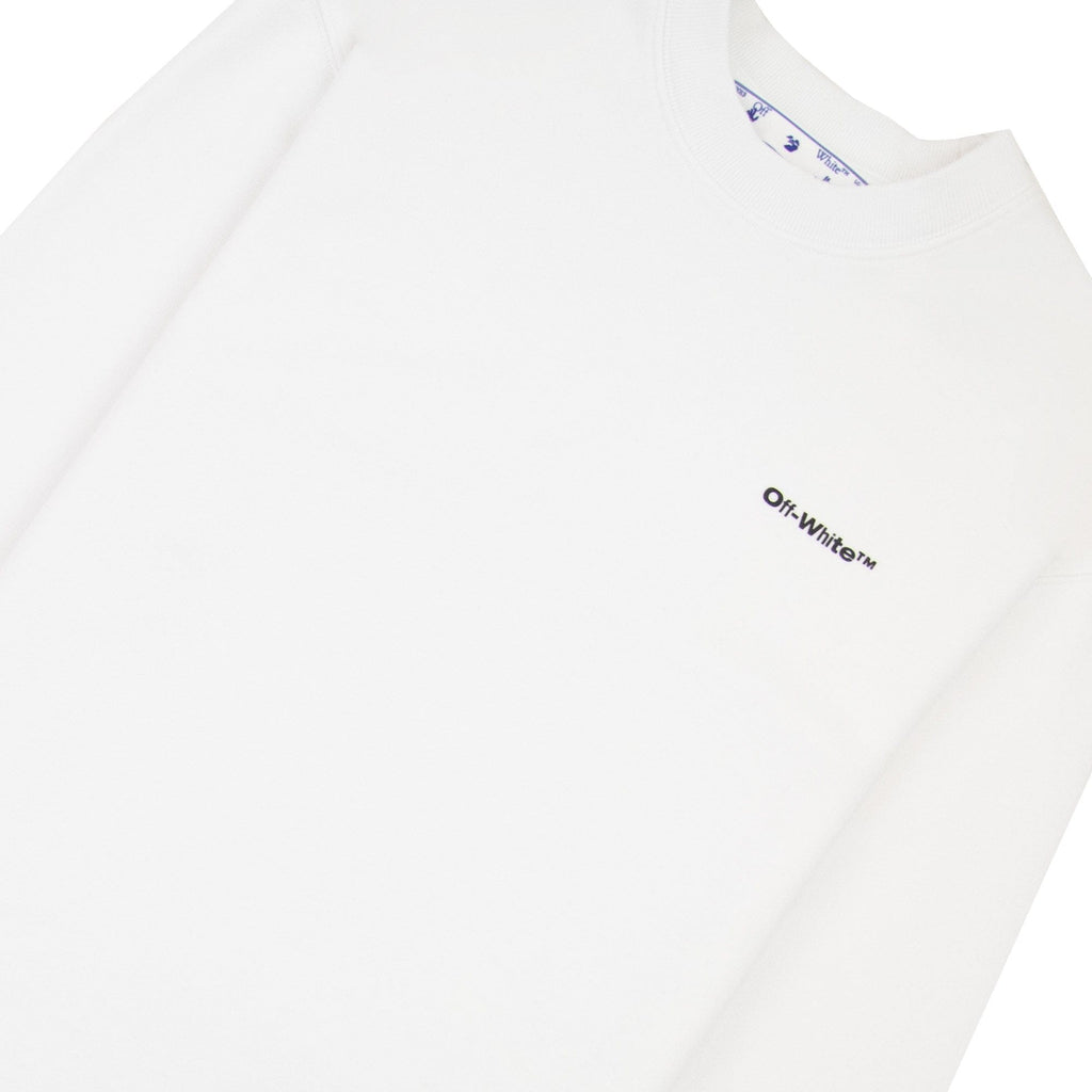 Off White Wave Outline Diag Slim Crewneck White