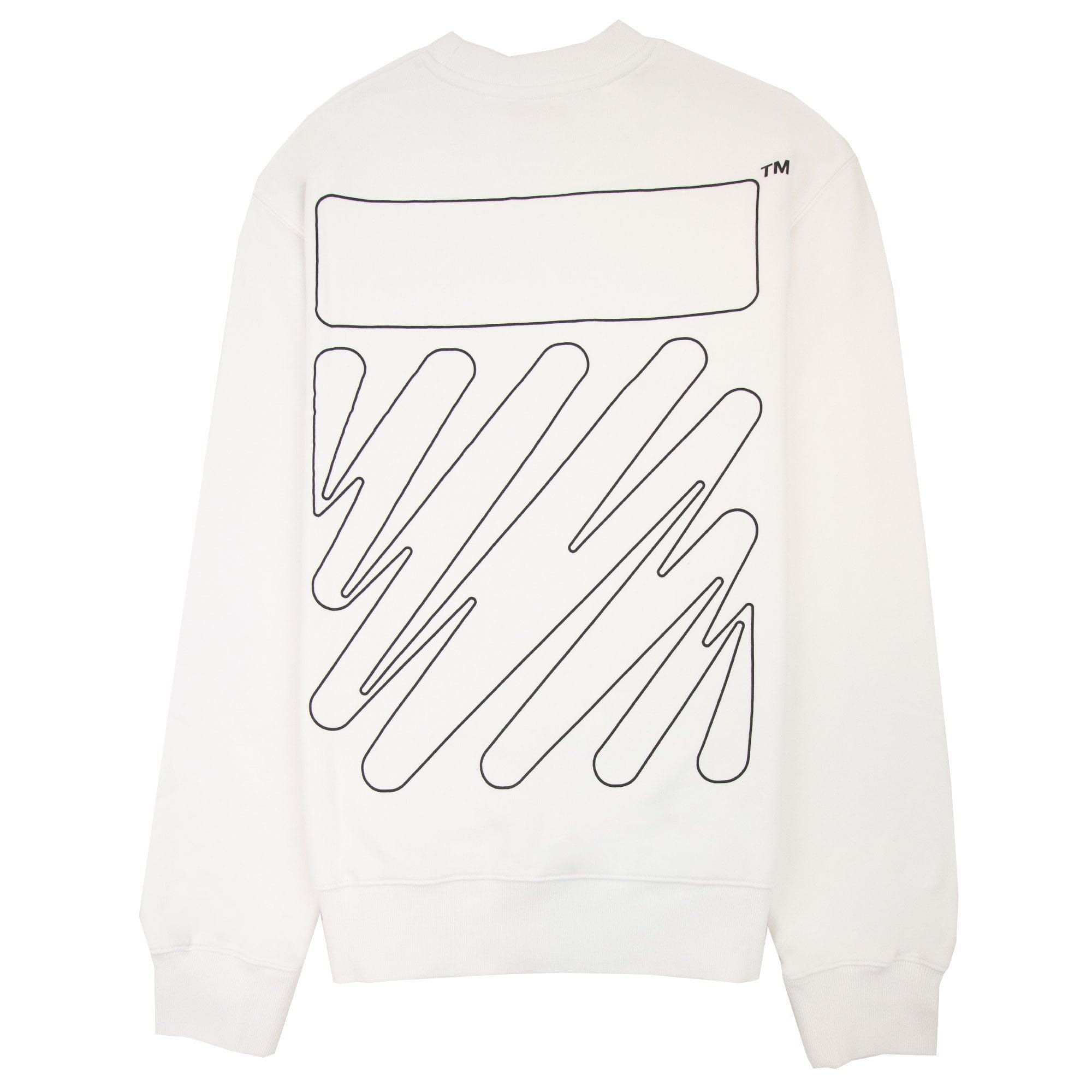 Off White Wave Outline Diag Slim Crewneck White