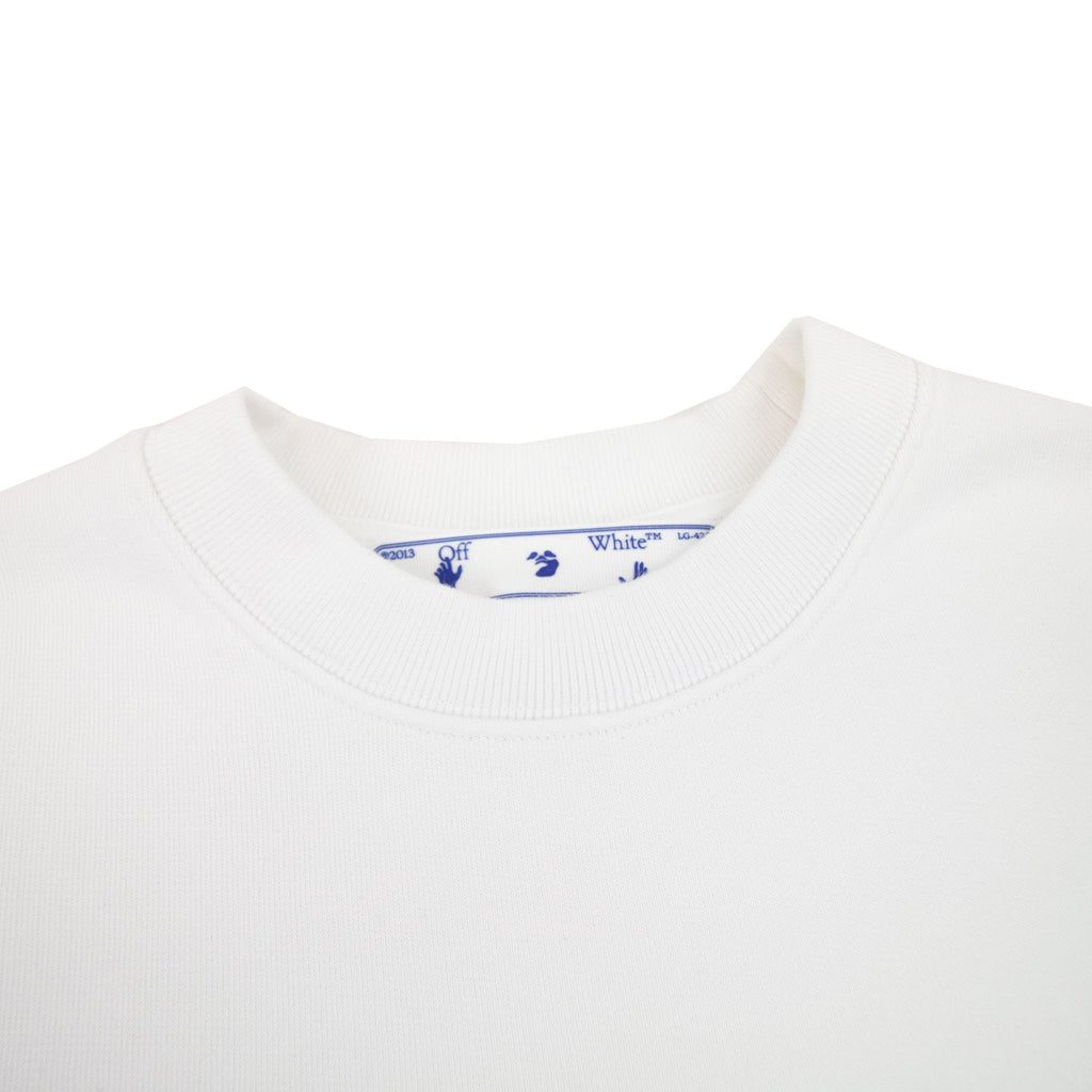 Off White Wave Outline Diag Slim Crewneck White