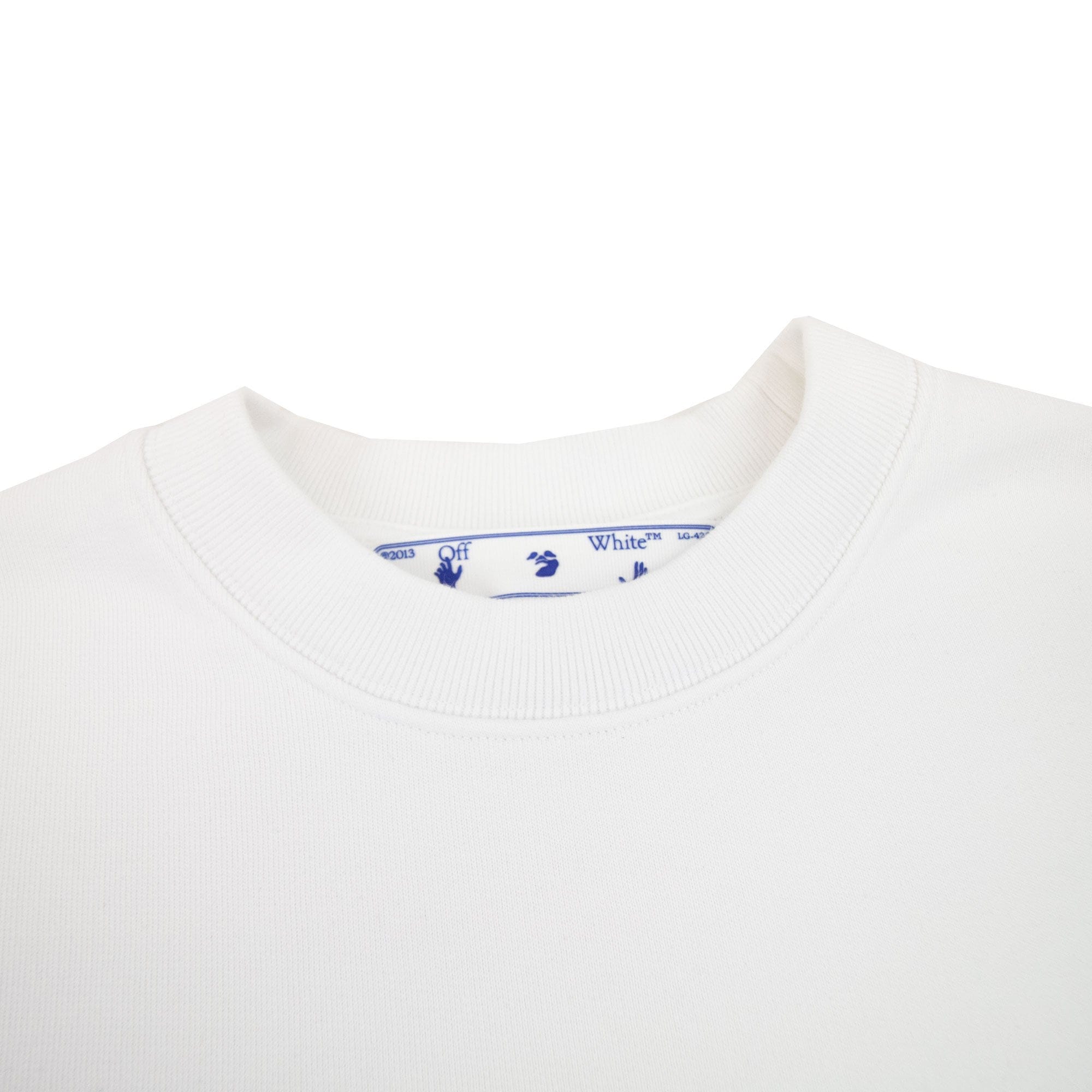 Off White Wave Outline Diag Slim Crewneck White