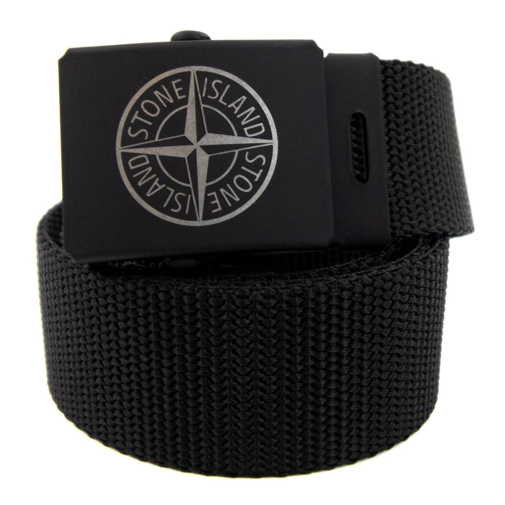 Stone Island Junior 90467 Logo Belt Black V0029