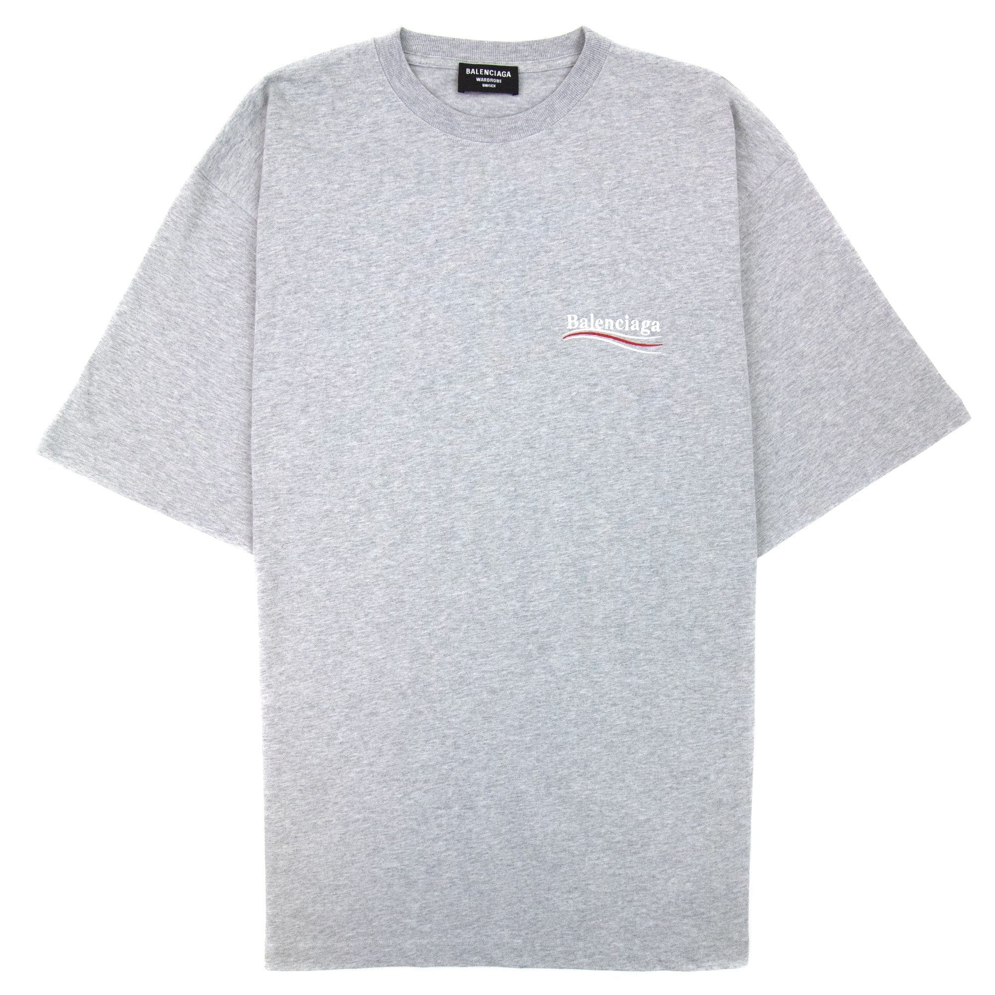 Balenciaga Political Campaign Embroidery T-shirt Light Grey