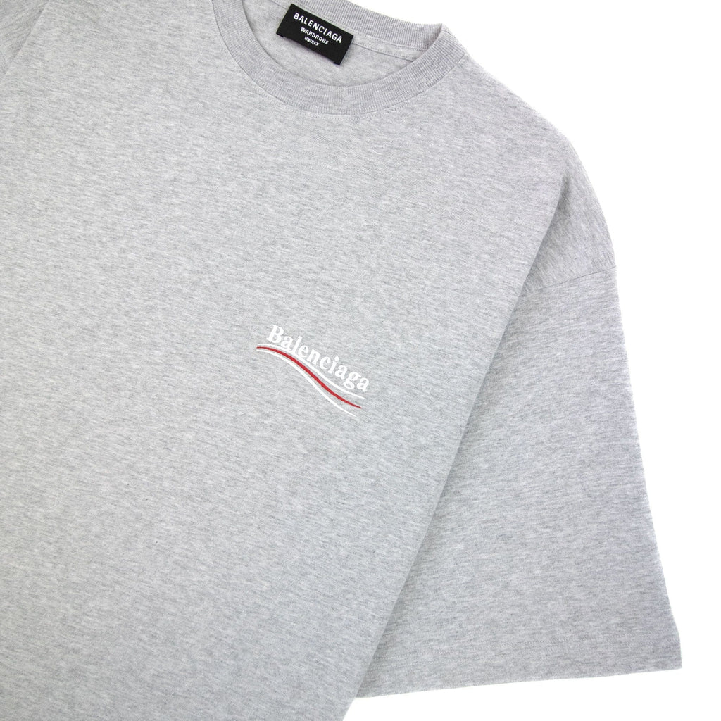 Balenciaga Political Campaign Embroidery T-shirt Light Grey