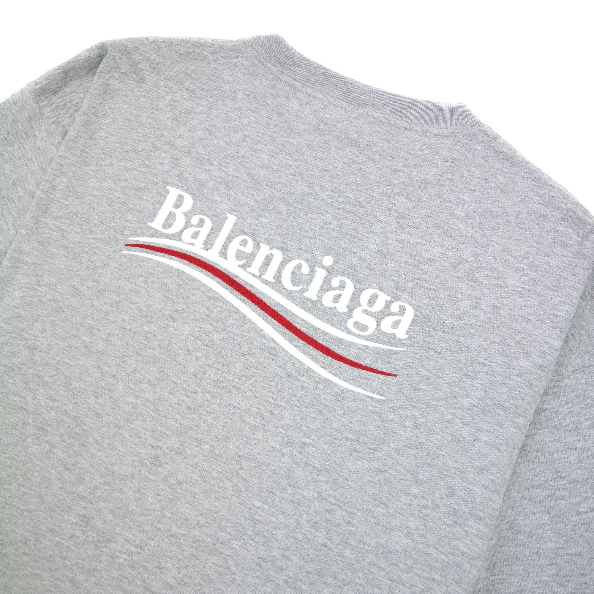 Balenciaga Political Campaign Embroidery T-shirt Light Grey
