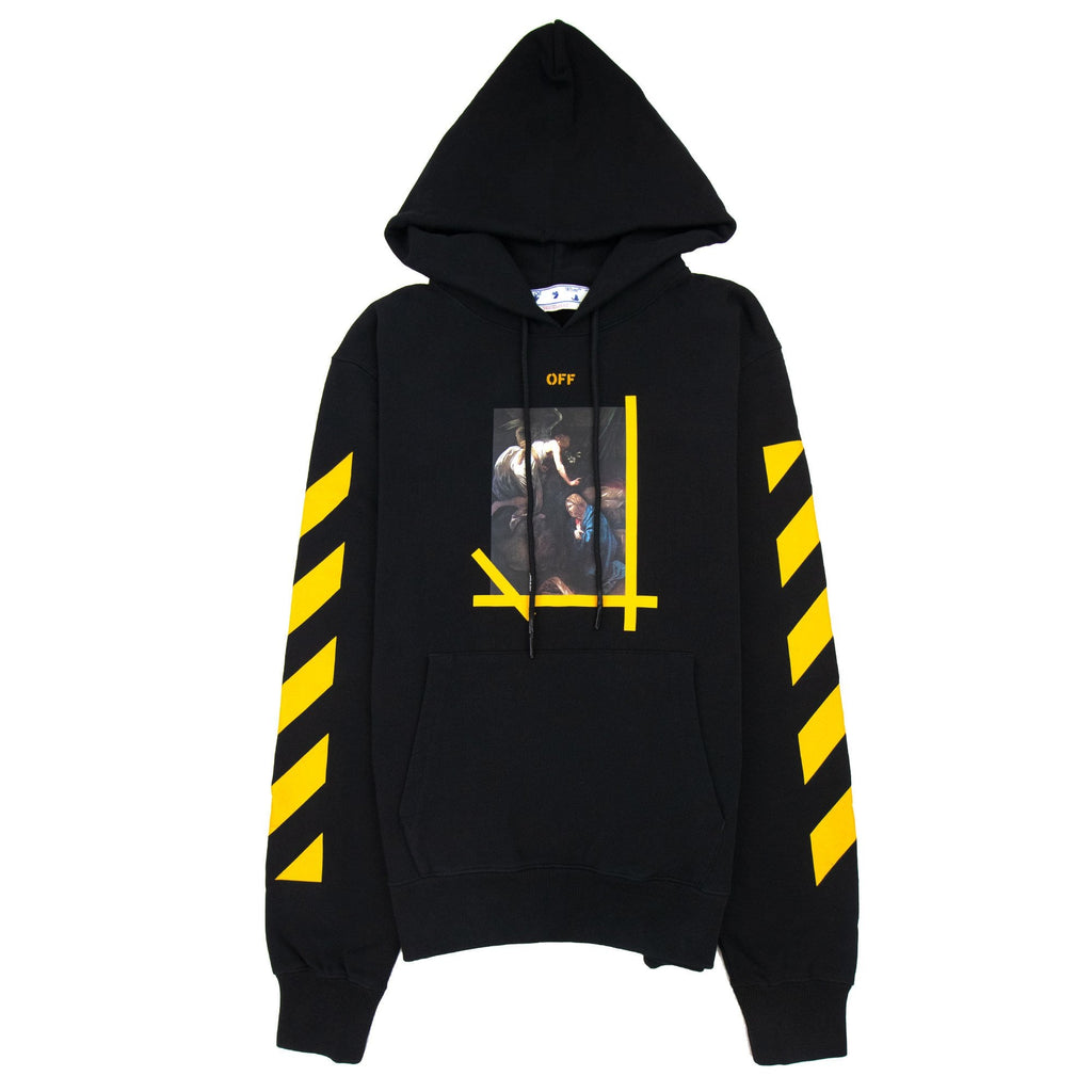 Off White Diagonal Arrow Cara Slim Hoodie Black