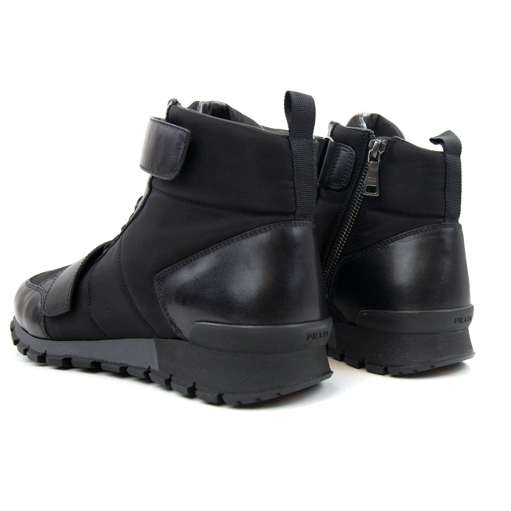 Prada Plume+nylon Ankle Boot Black