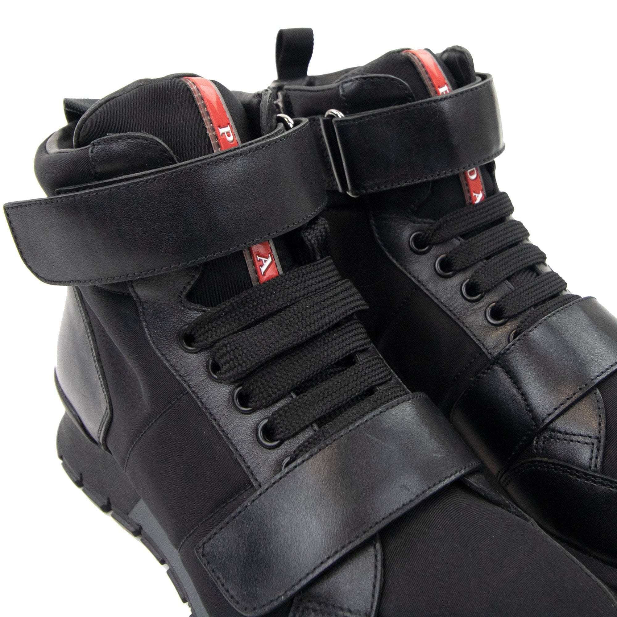 Prada Plume+nylon Ankle Boot Black