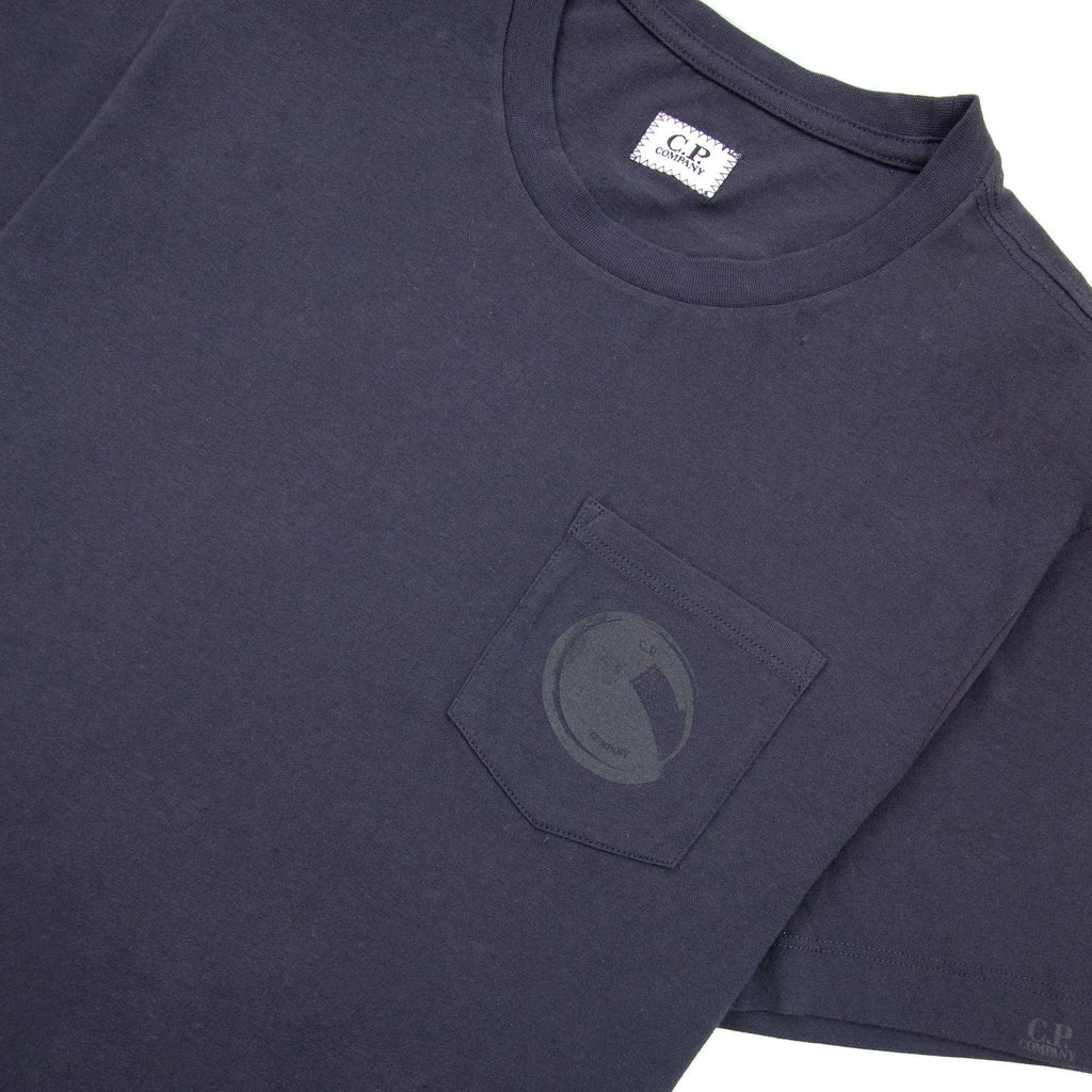Cp Company Pocket Logo Crewneck T Shirt Navy 888