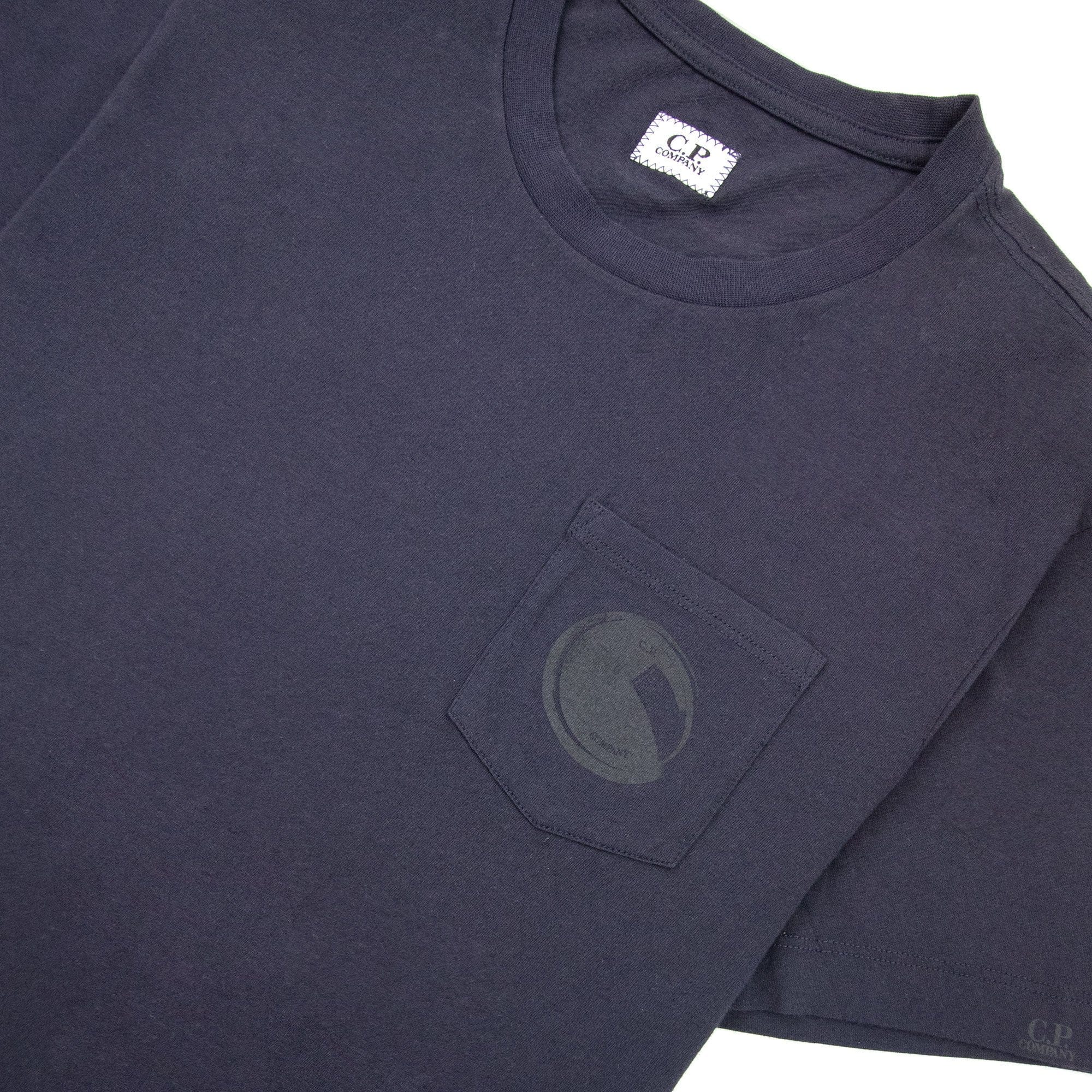 Cp Company Pocket Logo Crewneck T Shirt Navy 888
