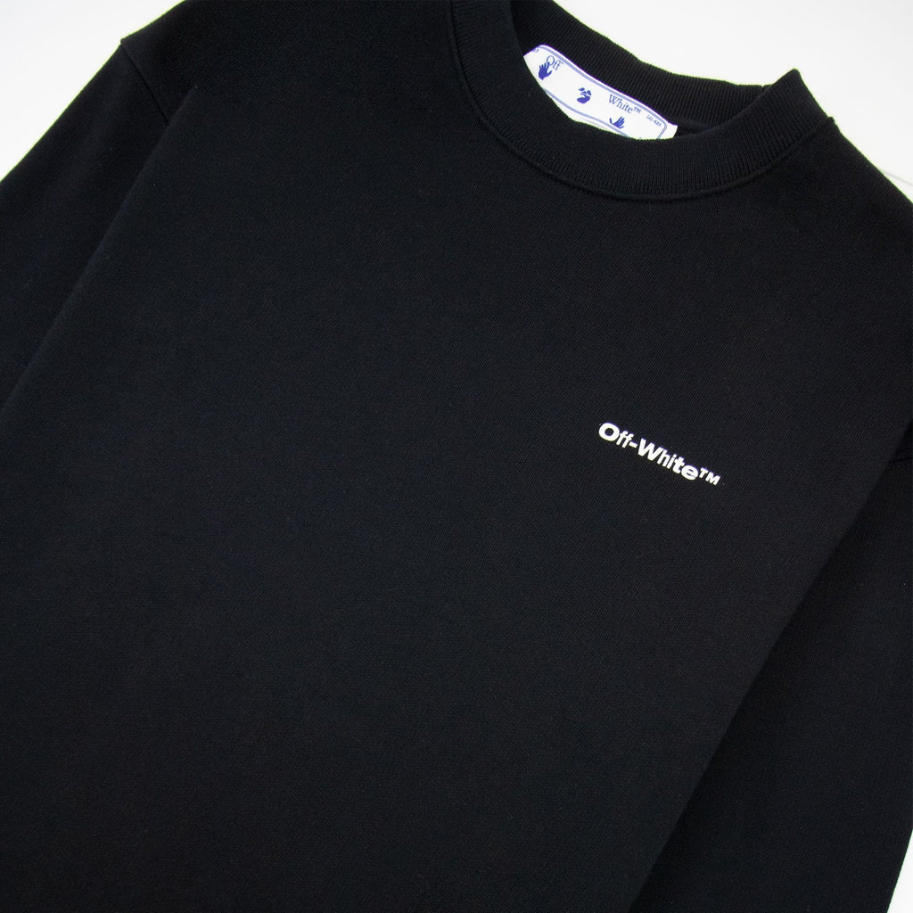 Off White Wave Outline Diag Slim Crewneck Black