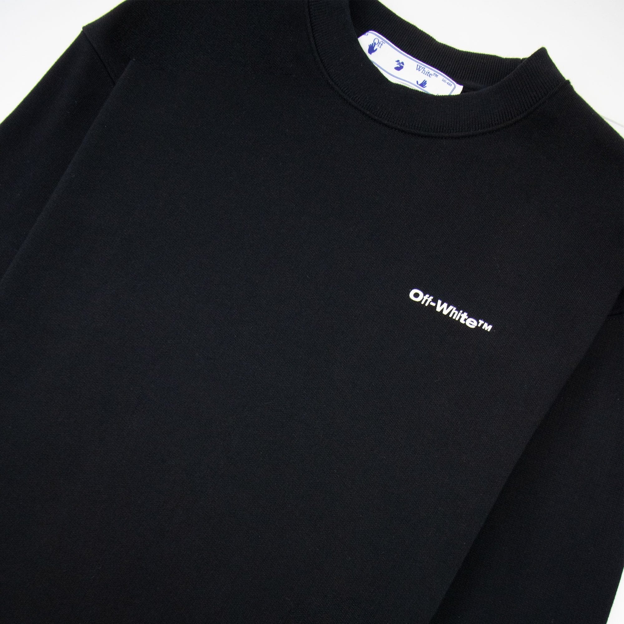 Off White Wave Outline Diag Slim Crewneck Black