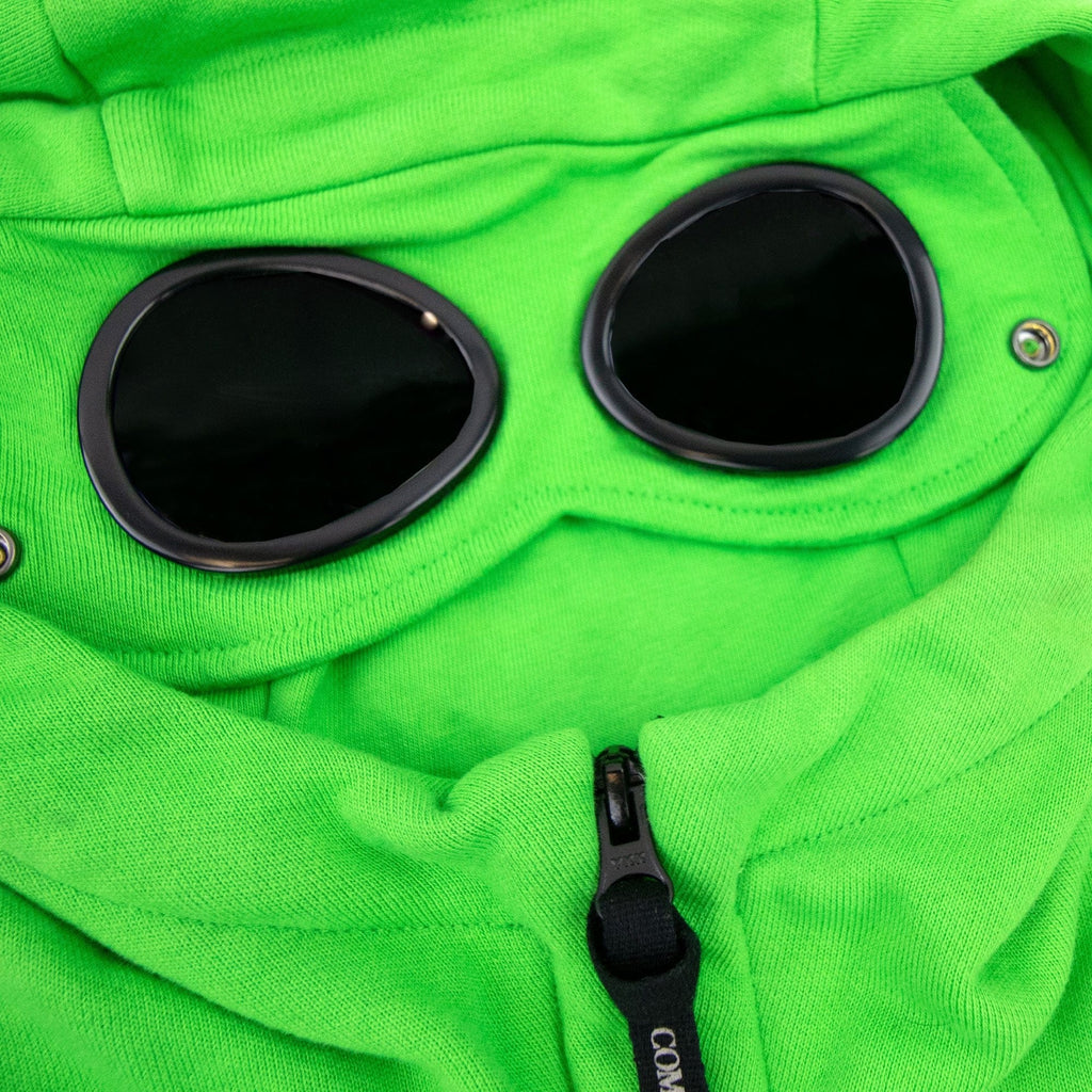Cp Company Diagonal Raised Fleece Goggle Full Zip Hoodie Green 617