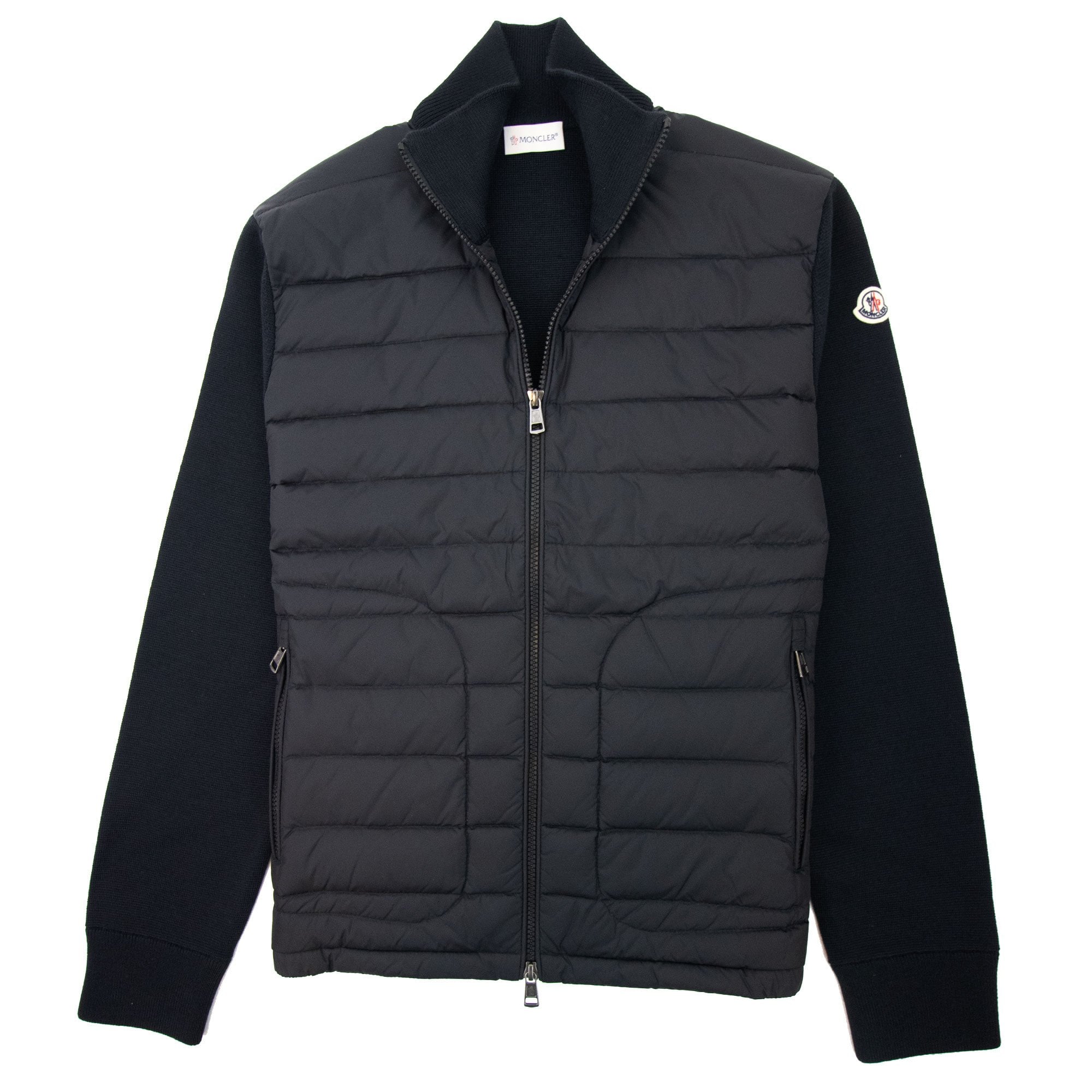 Moncler Padded Wool Cardigan Black