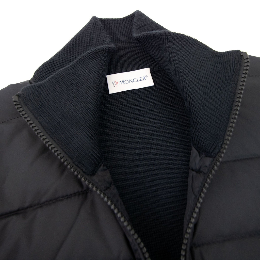 Moncler Padded Wool Cardigan Black