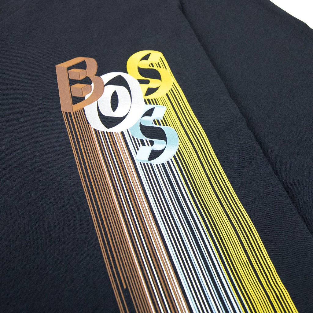 Hugo Boss Tee 2 Artwork Logo T Shirt Dark Navy 402
