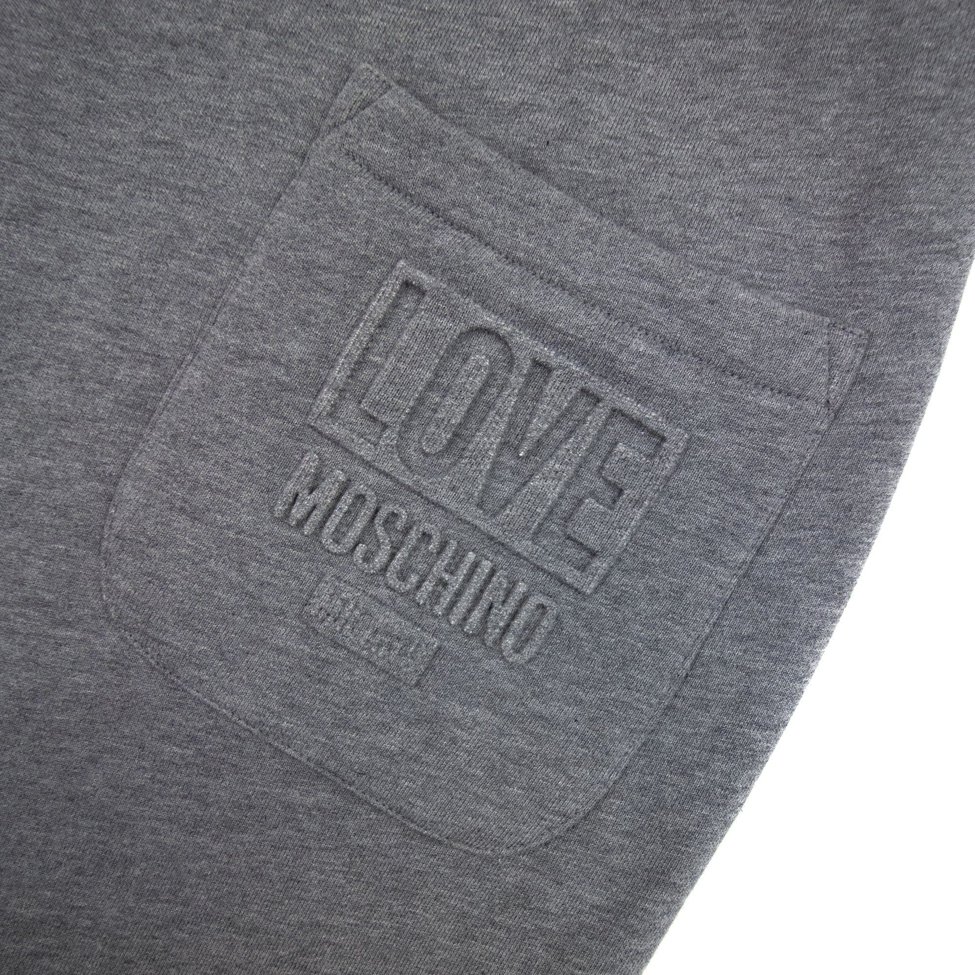 Love Moschino Back Pocket Embossed Logo Tracksuit Pants Dark Grey B922