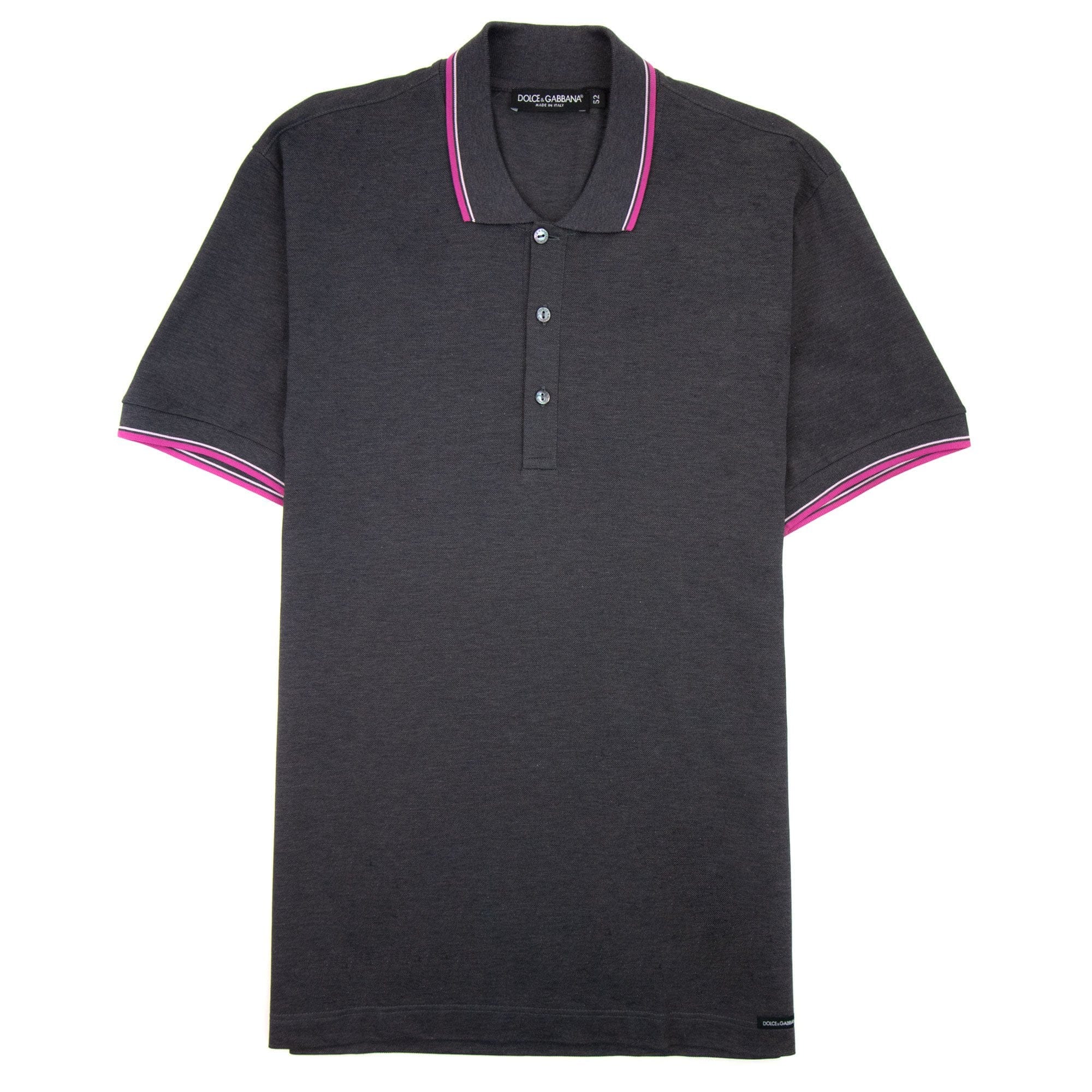 Dolce & Gabbana Twin Tipped Short Sleeve Polo Dark Grey