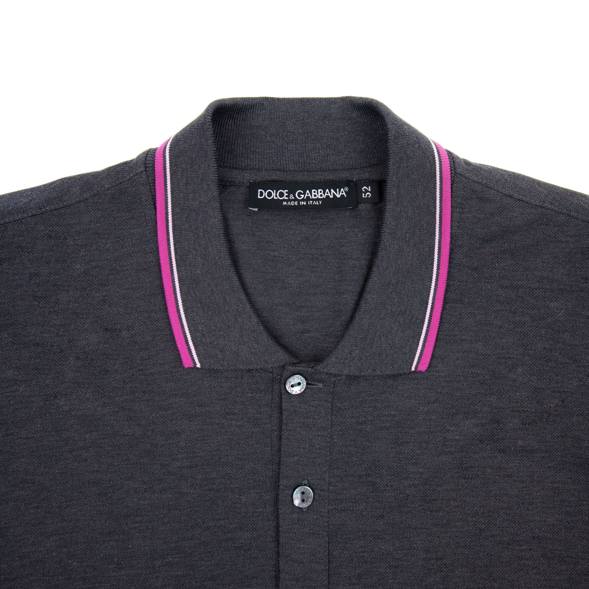 Dolce & Gabbana Twin Tipped Short Sleeve Polo Dark Grey