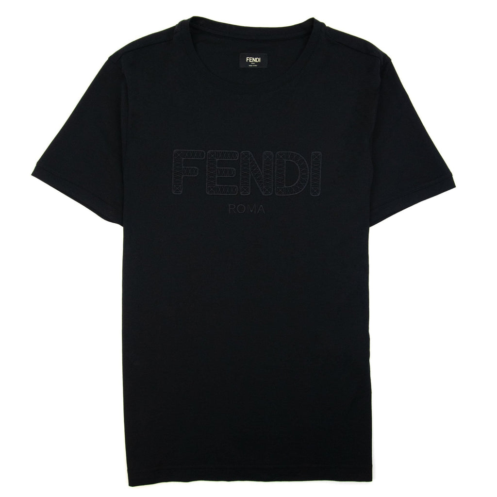 Fendi Fendi Roma Logo Tee Black