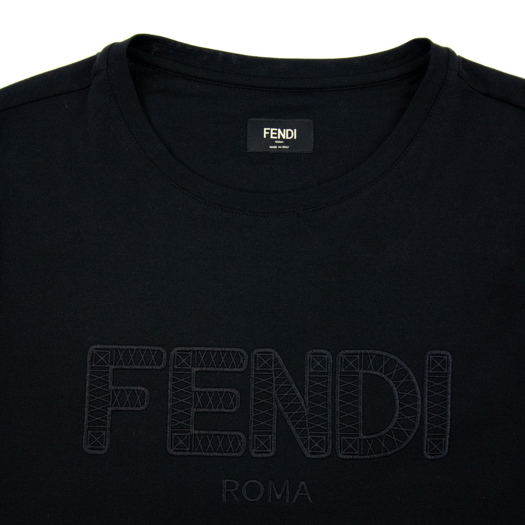 Fendi Fendi Roma Logo Tee Black