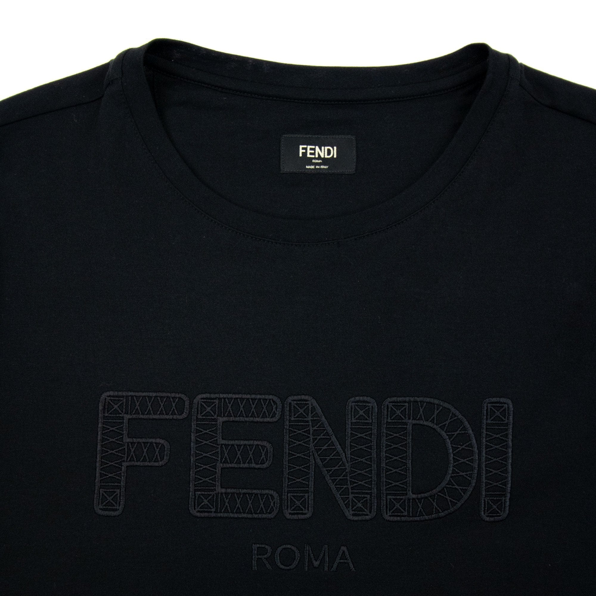 Fendi Fendi Roma Logo Tee Black