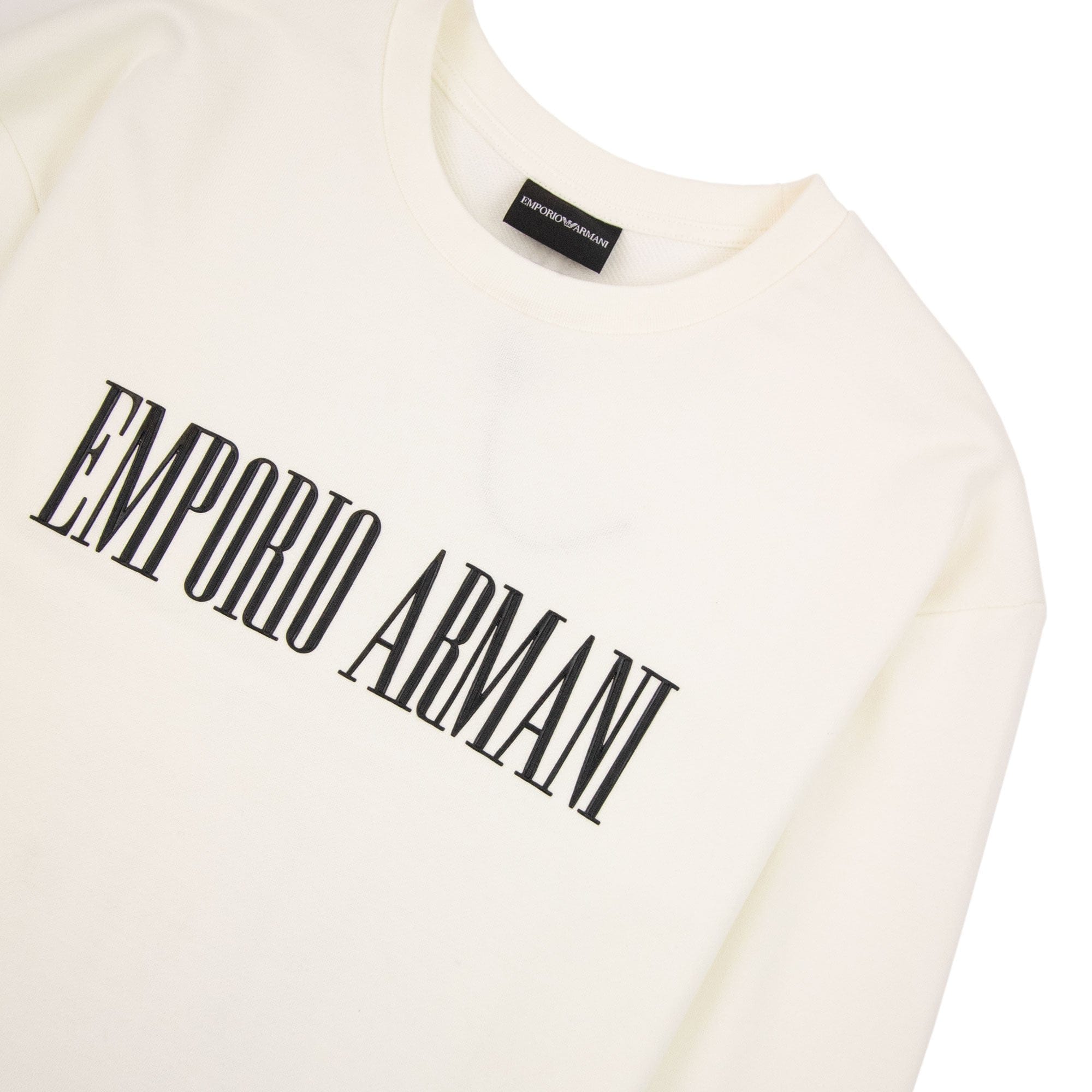 Emporio Armani Text-print Cotton-blend Sweatshirt White