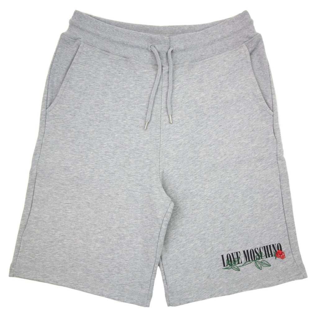 Love Moschino Rose Logo Shorts Grey