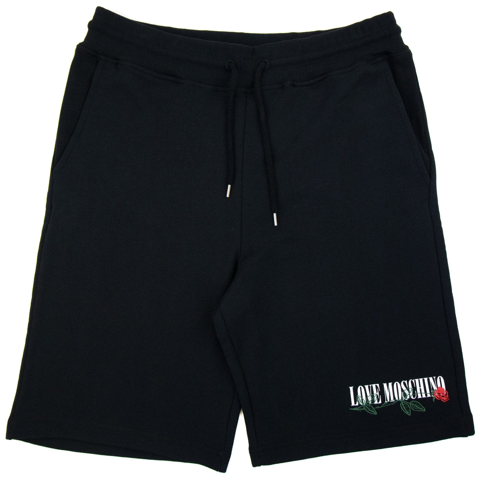 Love Moschino Rose Logo Shorts Black