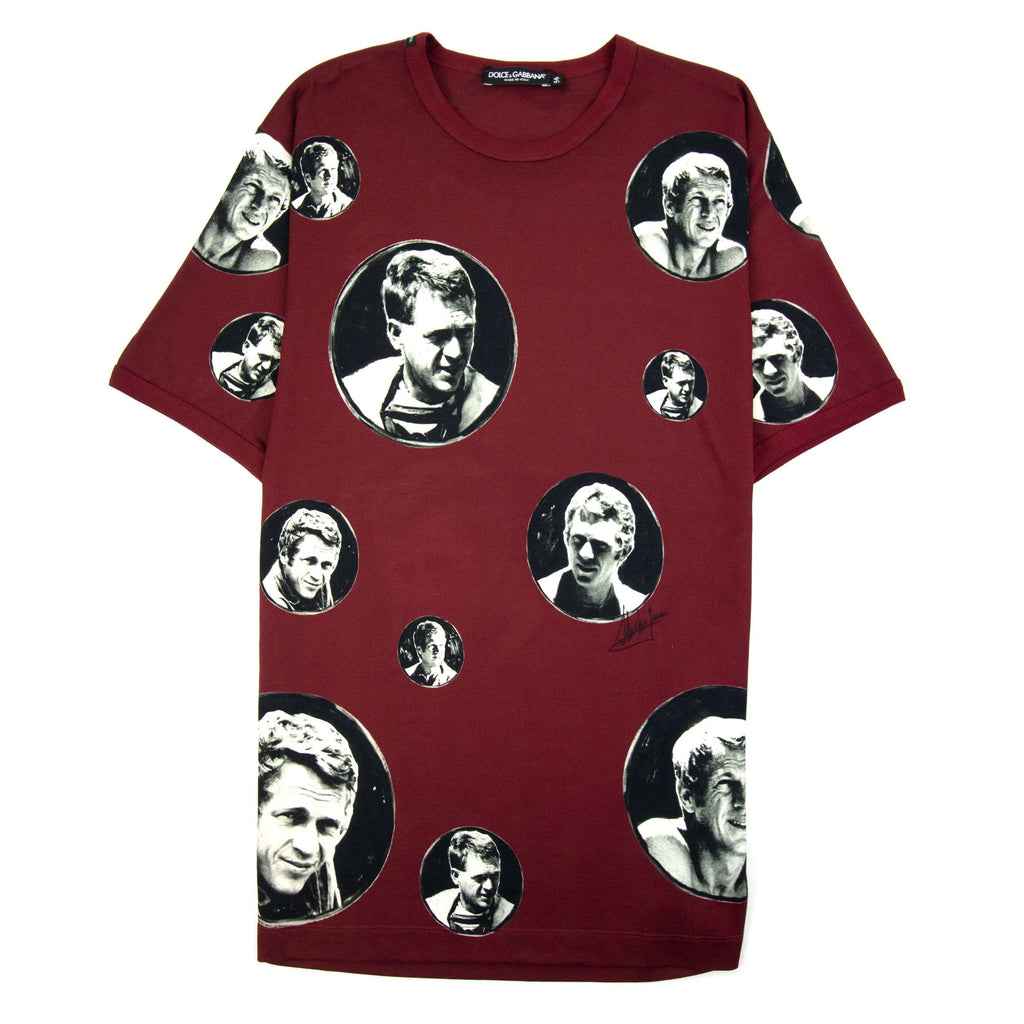 Dolce & Gabbana Brando Print T Shirt Burgundy