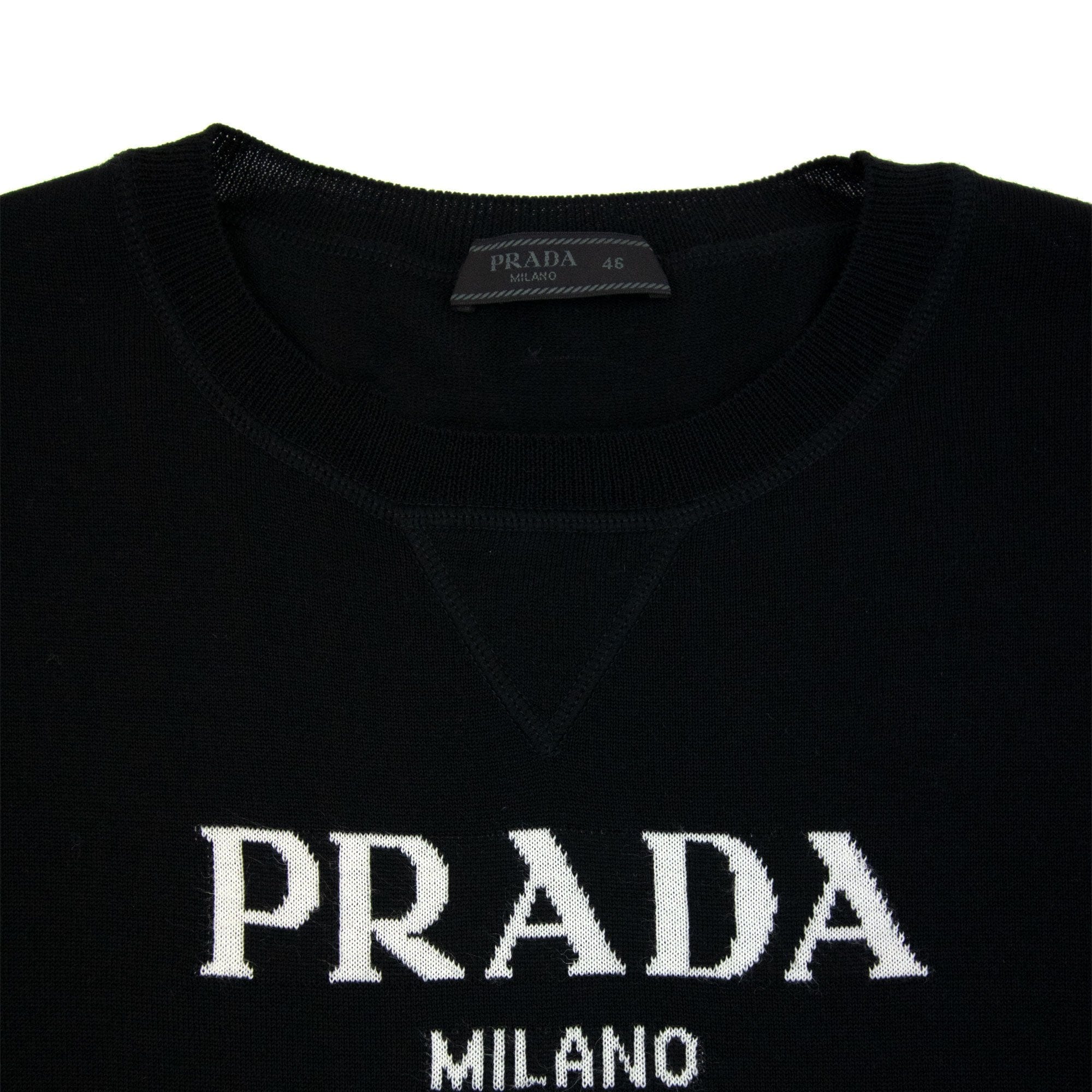 Prada Wool And Cashmere Crew T-shirt Black