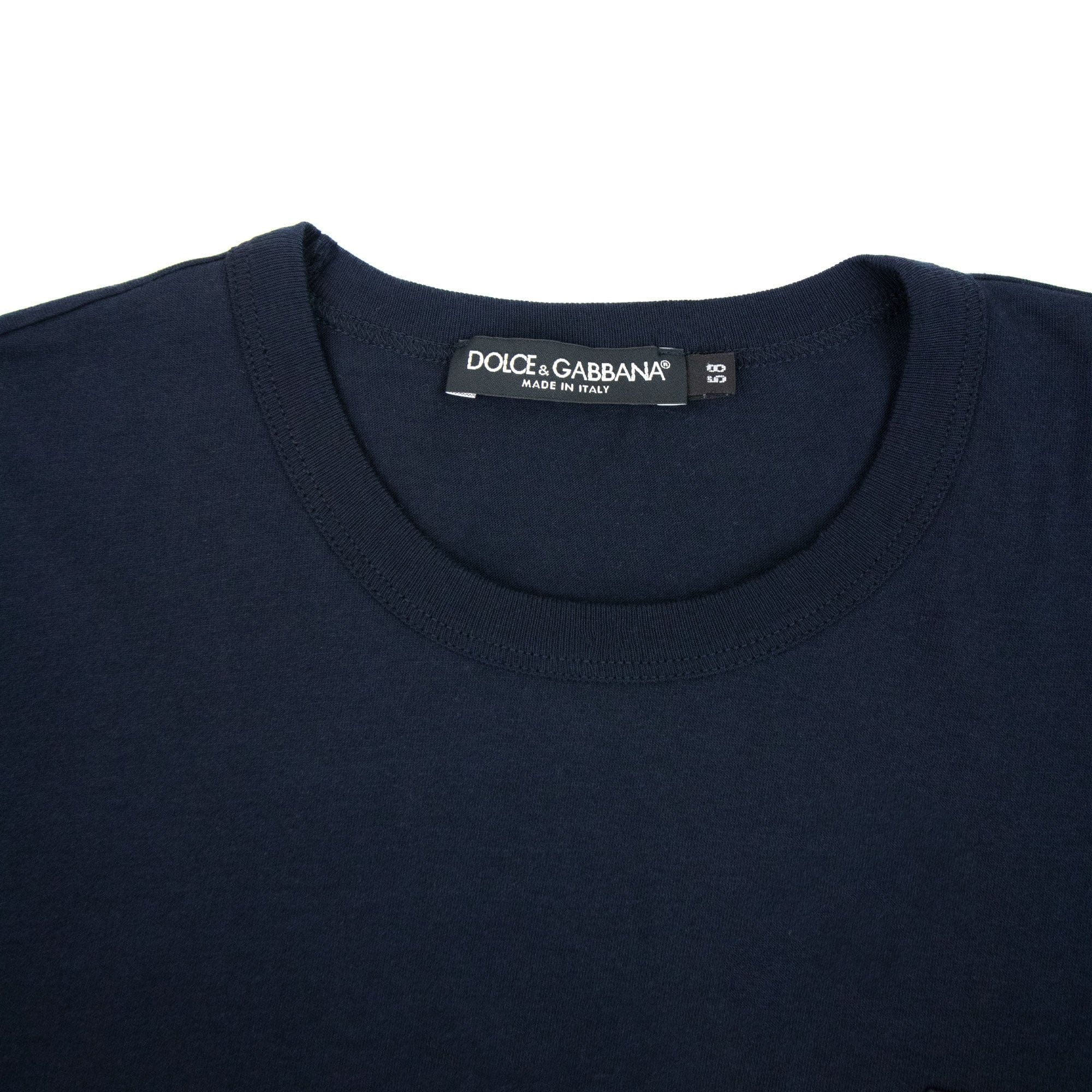 Dolce &amp; Gabbana Dg Embroidered Logo T Shirt Navy
