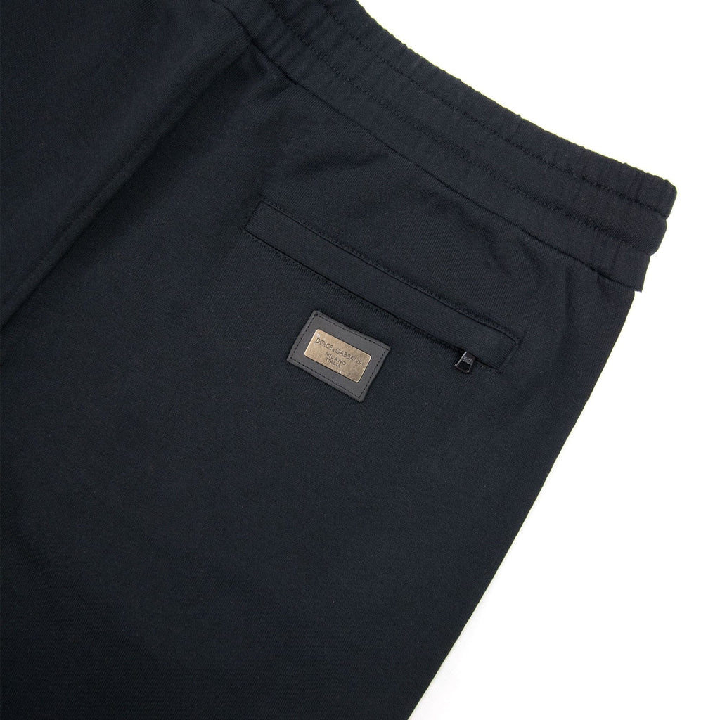 Dolce &amp; Gabbana Metal Logo Side Stripe Bottoms Black