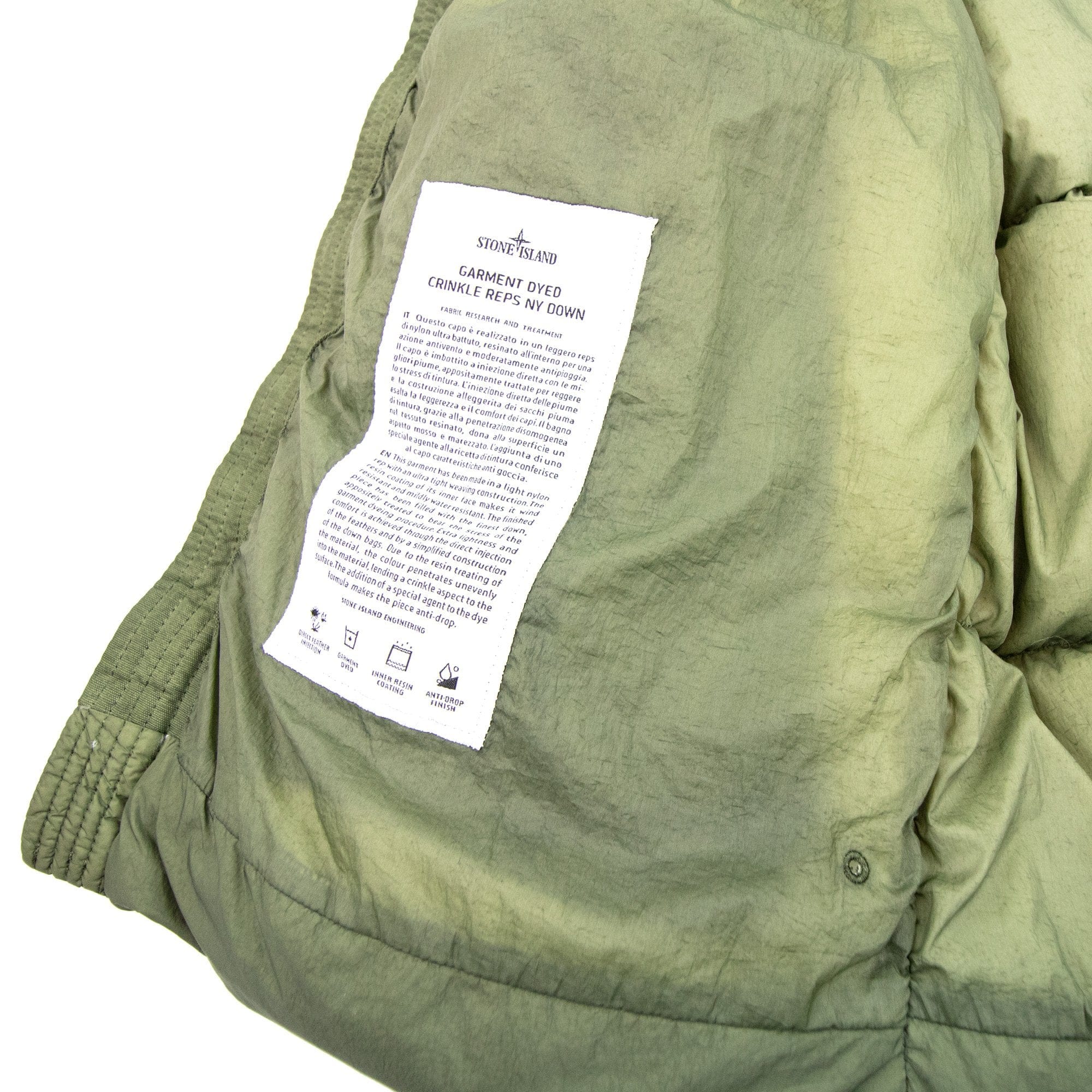 Stone Island 40223 Crinke Reps Ny Down Jacket Khaki V0055