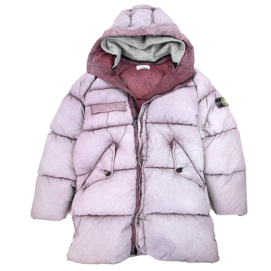 Stone Island 70253 Tela Nylon Down Frost Jacket Burgundy V0012