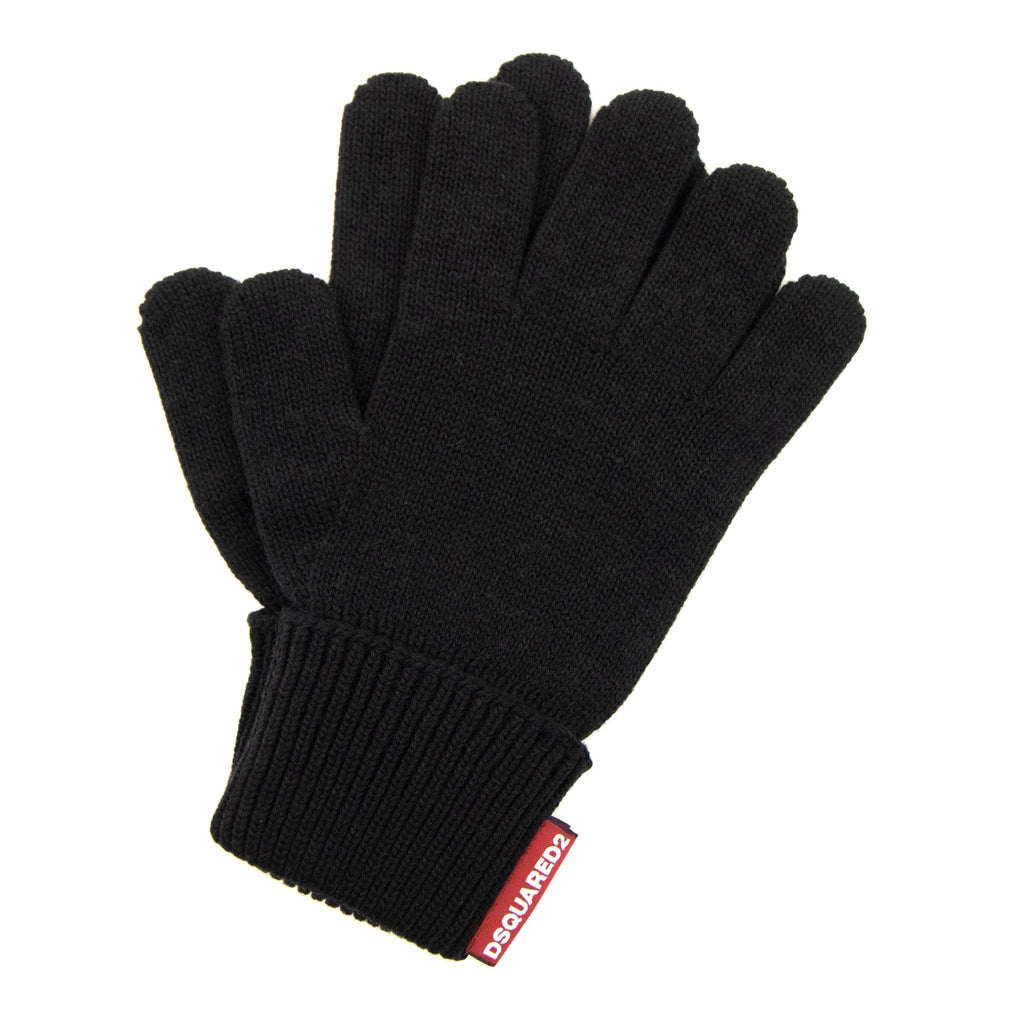 Dsquared2 Warmy Hat &amp; Gloves Knit Set Black
