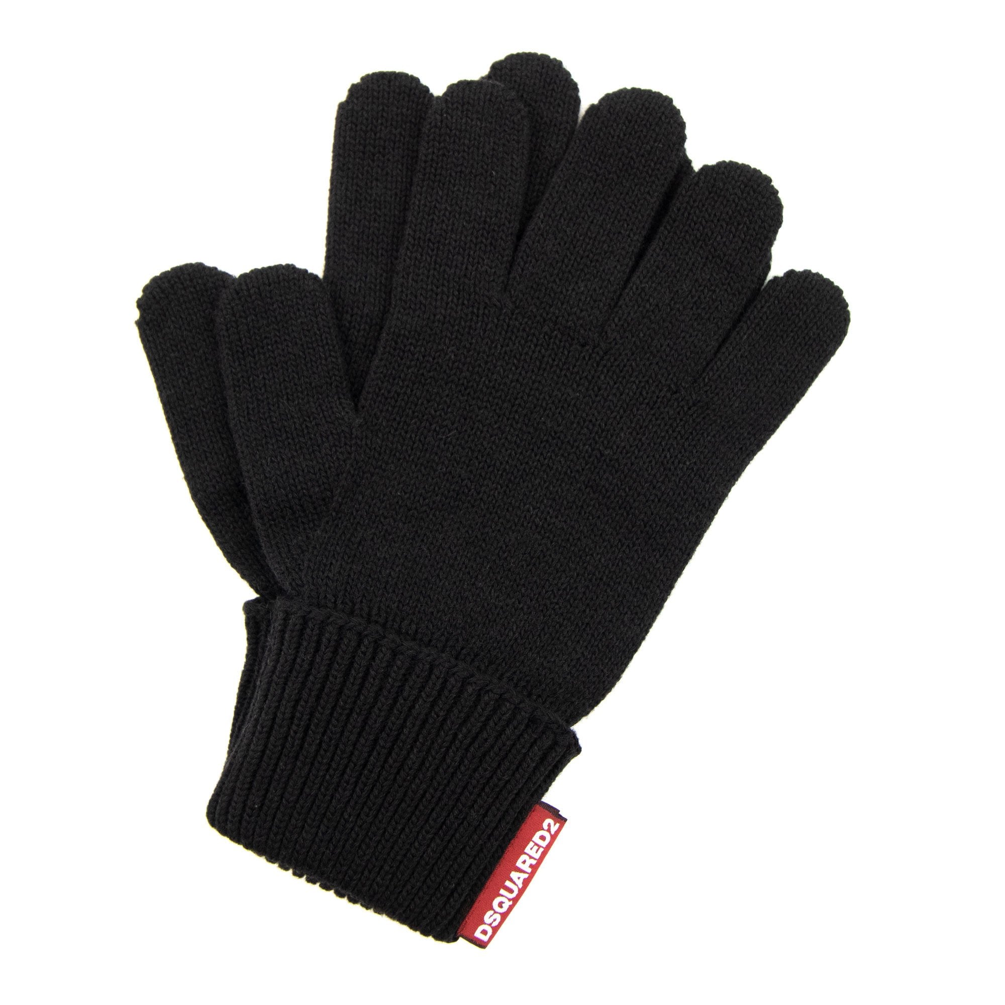 Dsquared2 Warmy Hat &amp; Gloves Knit Set Black