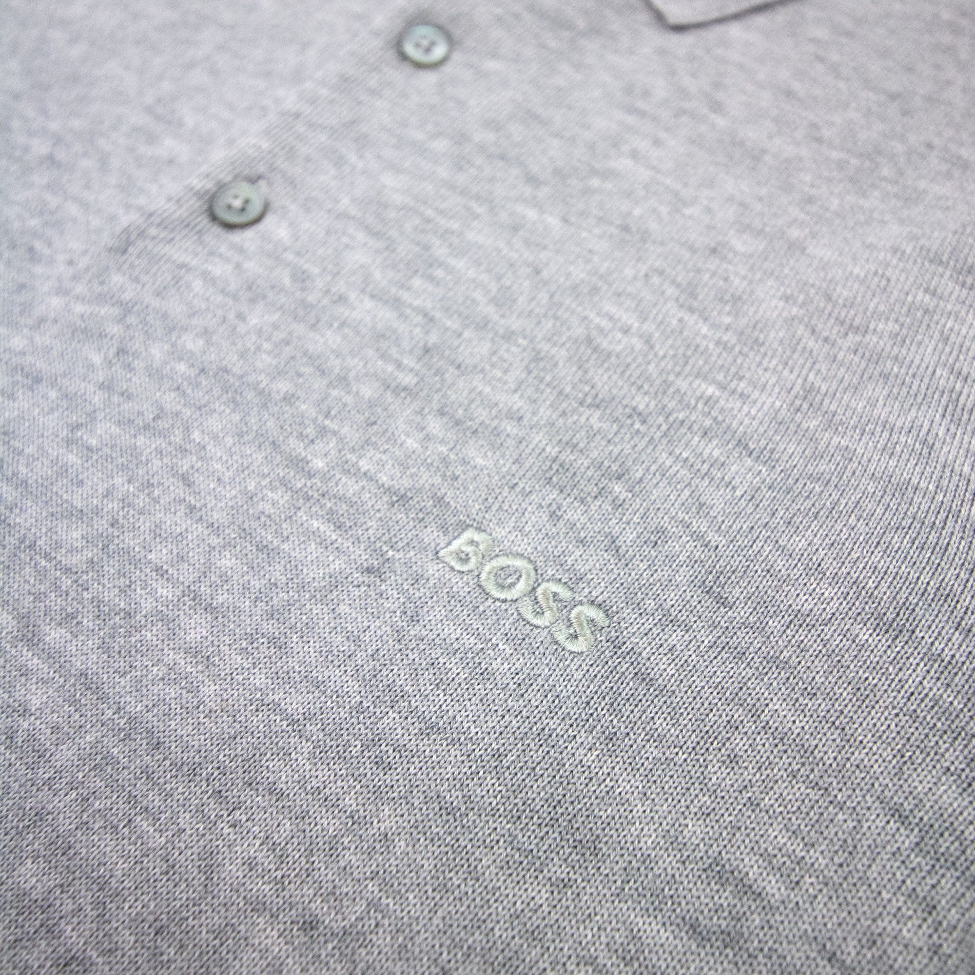 Hugo Boss Bono-l Embroidered Logo Knitted Polo Grey 041
