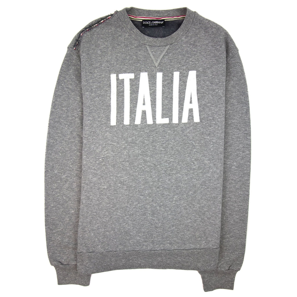 Dolce &amp; Gabbana Italia Logo Crewneck Sweatshirt Grey