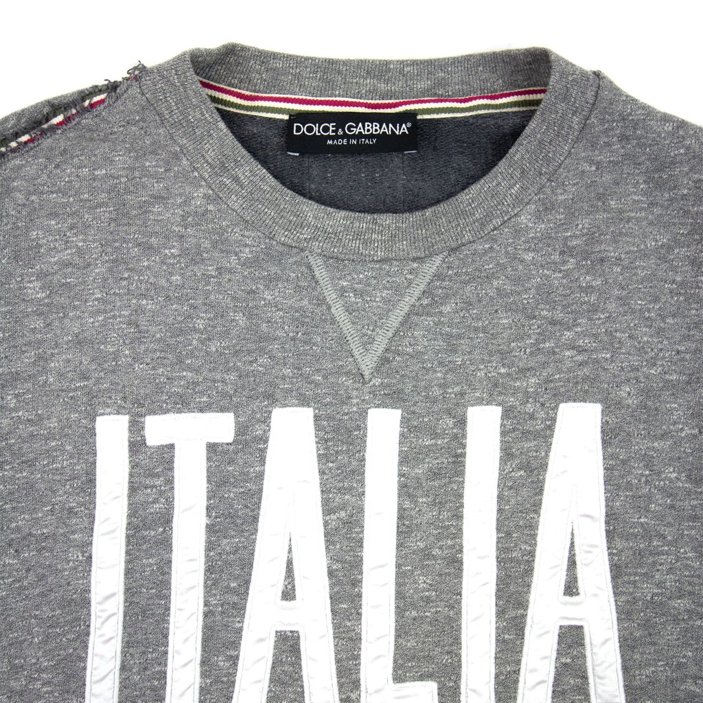 Dolce &amp; Gabbana Italia Logo Crewneck Sweatshirt Grey