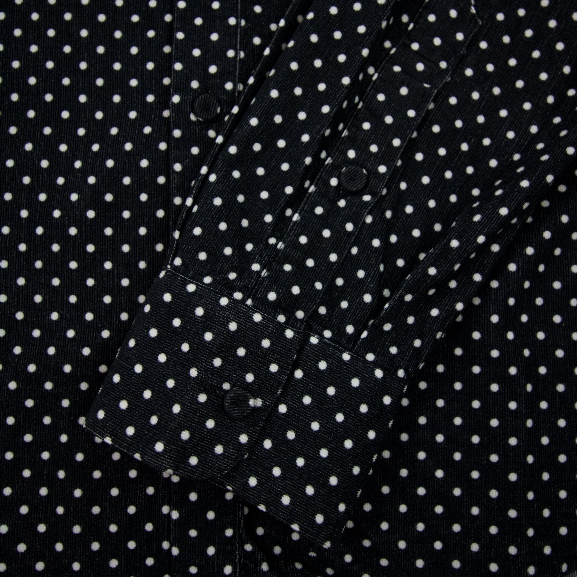 Dolce &amp; Gabbana Polka Dots Gold L/s Cotton Shirt Black/white