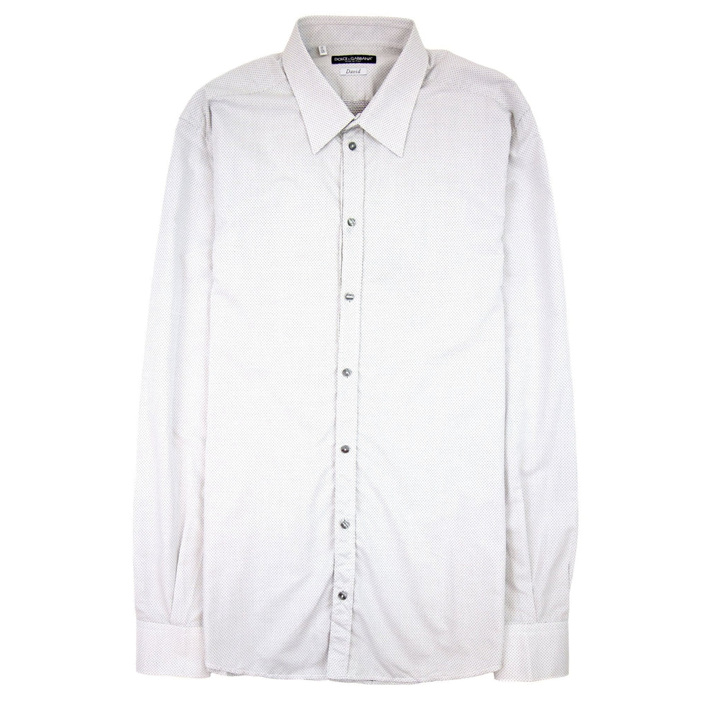 Dolce &amp; Gabbana Polka Dot Davids L/s Shirt White