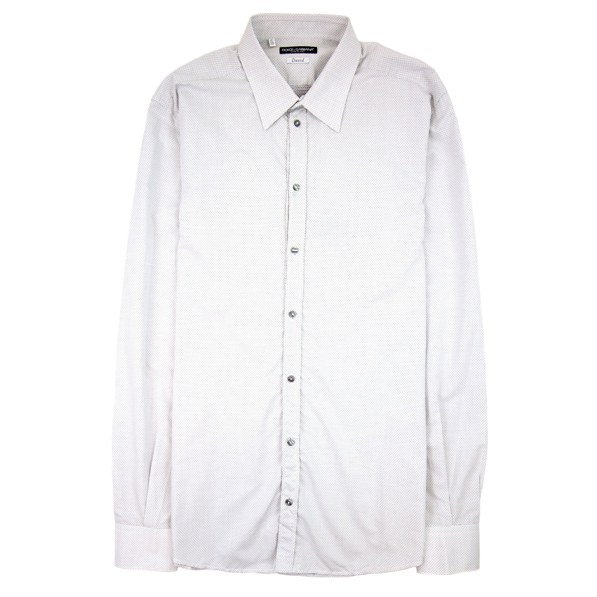 Dolce &amp; Gabbana Polka Dot Davids L/s Shirt White
