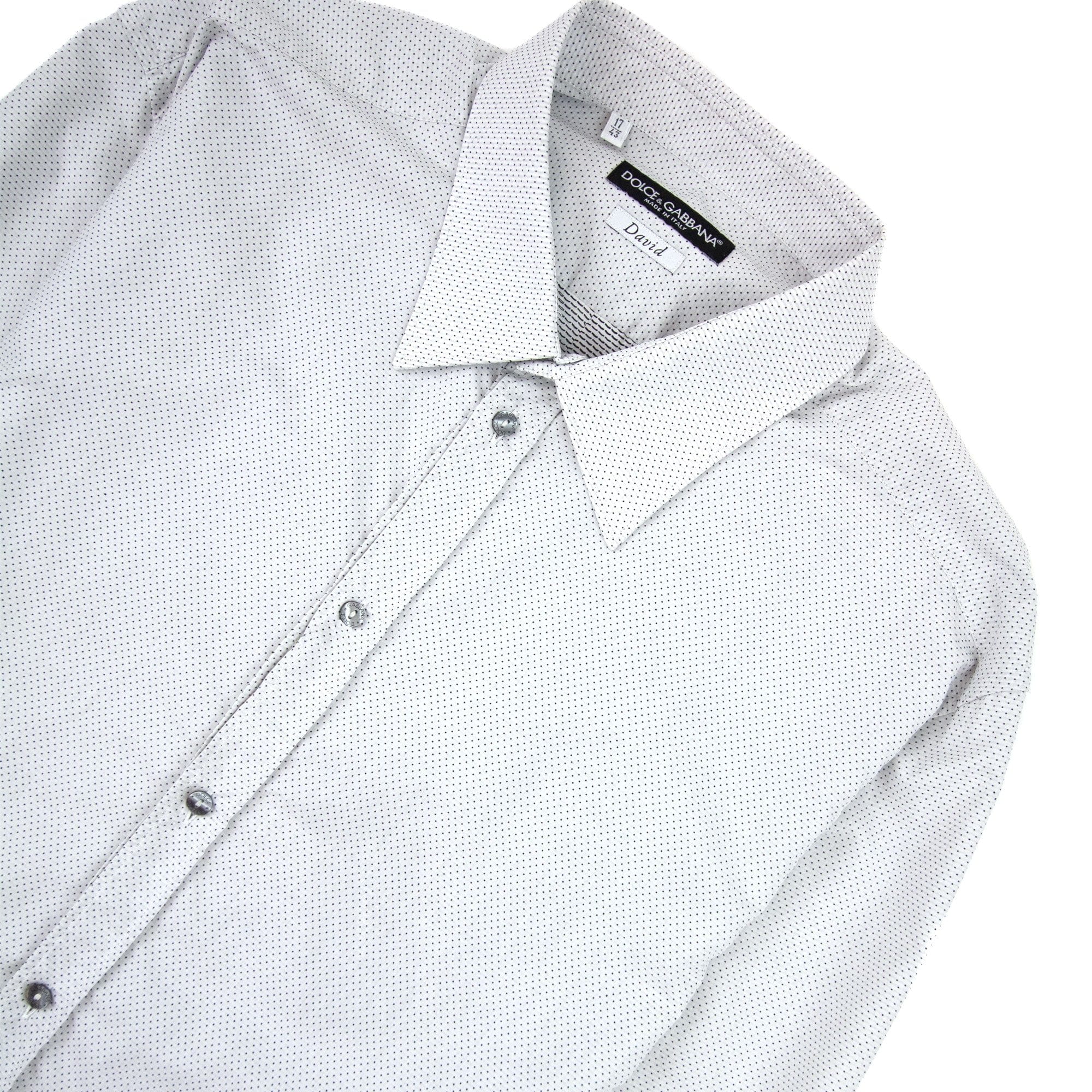Dolce &amp; Gabbana Polka Dot Davids L/s Shirt White