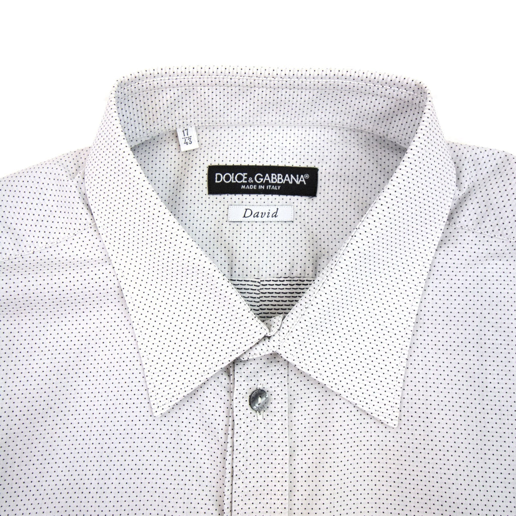 Dolce &amp; Gabbana Polka Dot Davids L/s Shirt White