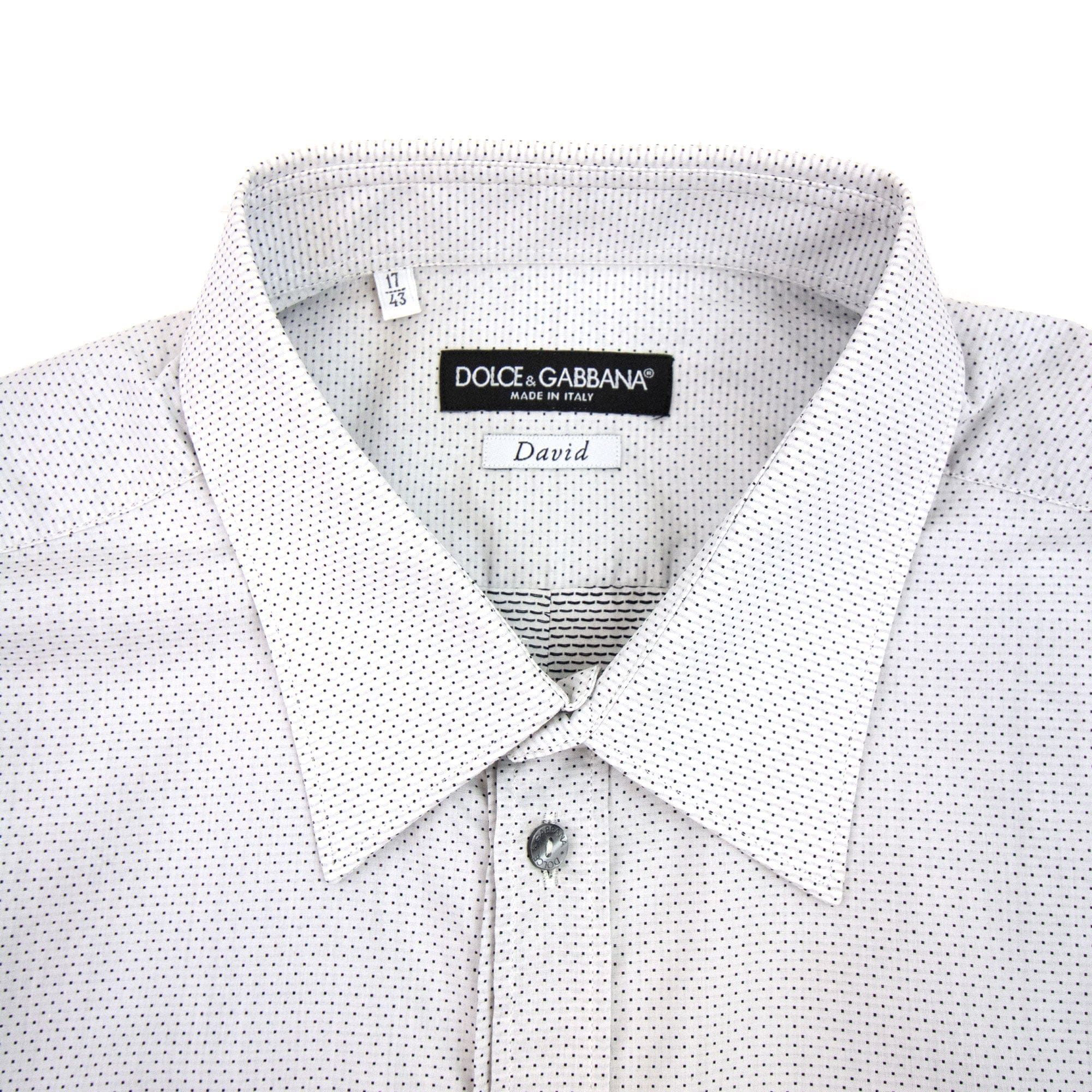 Dolce &amp; Gabbana Polka Dot Davids L/s Shirt White