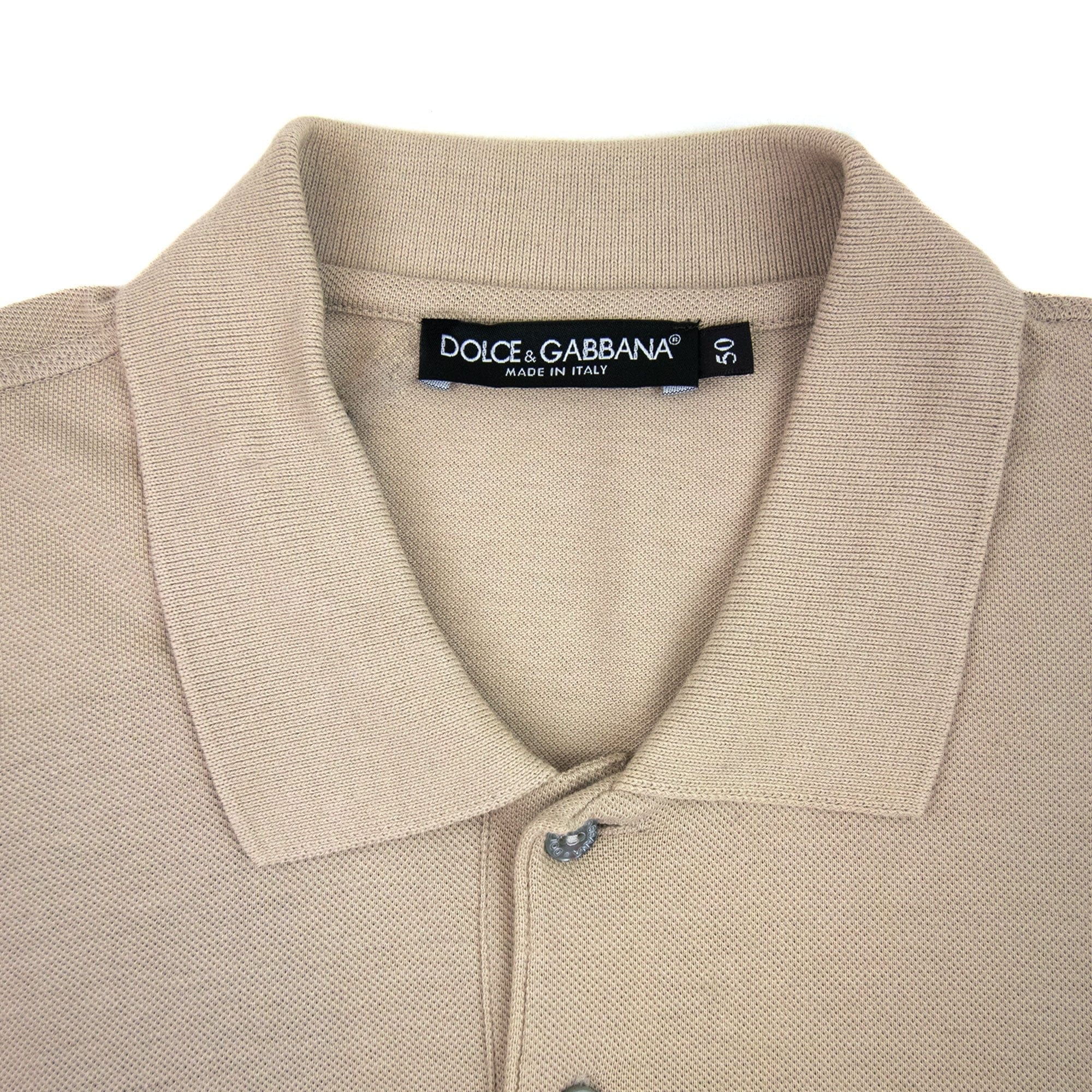 Dolce &amp; Gabbana Metal Logo Short Sleeve Polo Camel