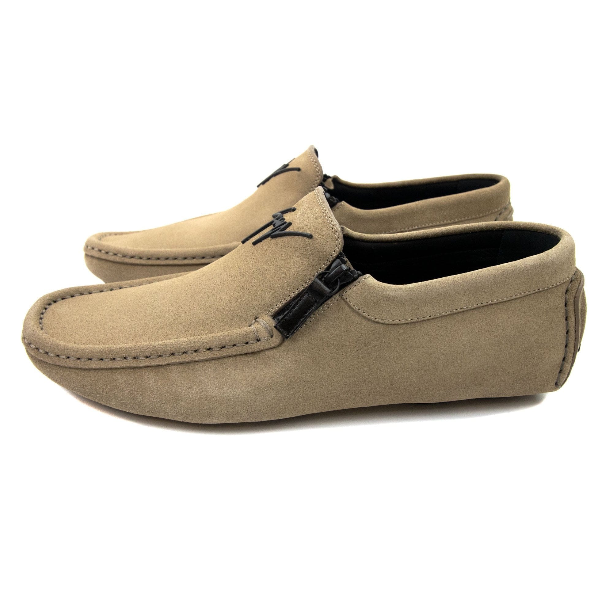Giuseppe Zanotti Kent Signature Suede Loafers Camel
