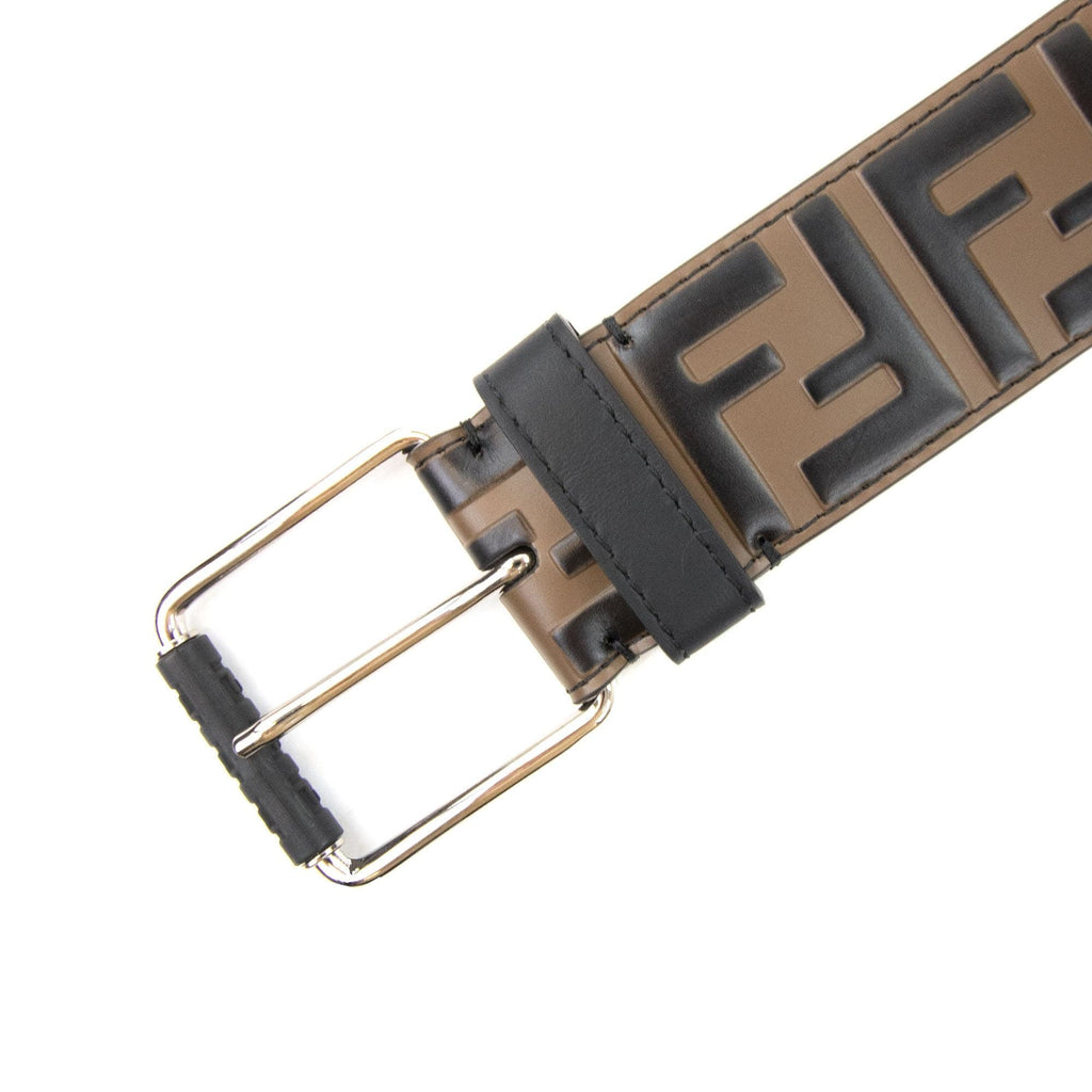 Fendi Ff Full Logo Belt Black/brown