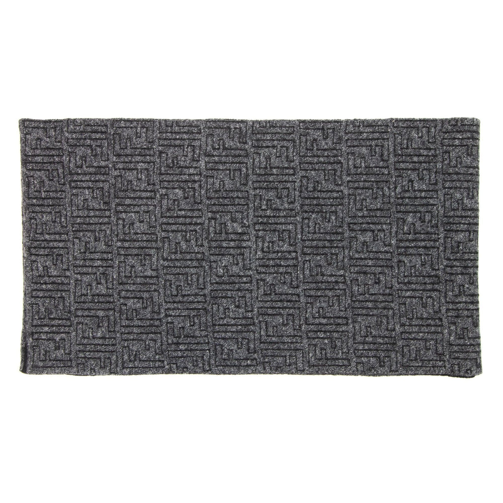 Fendi Ff Logo Zucca Fil Scarf Black/dark Grey